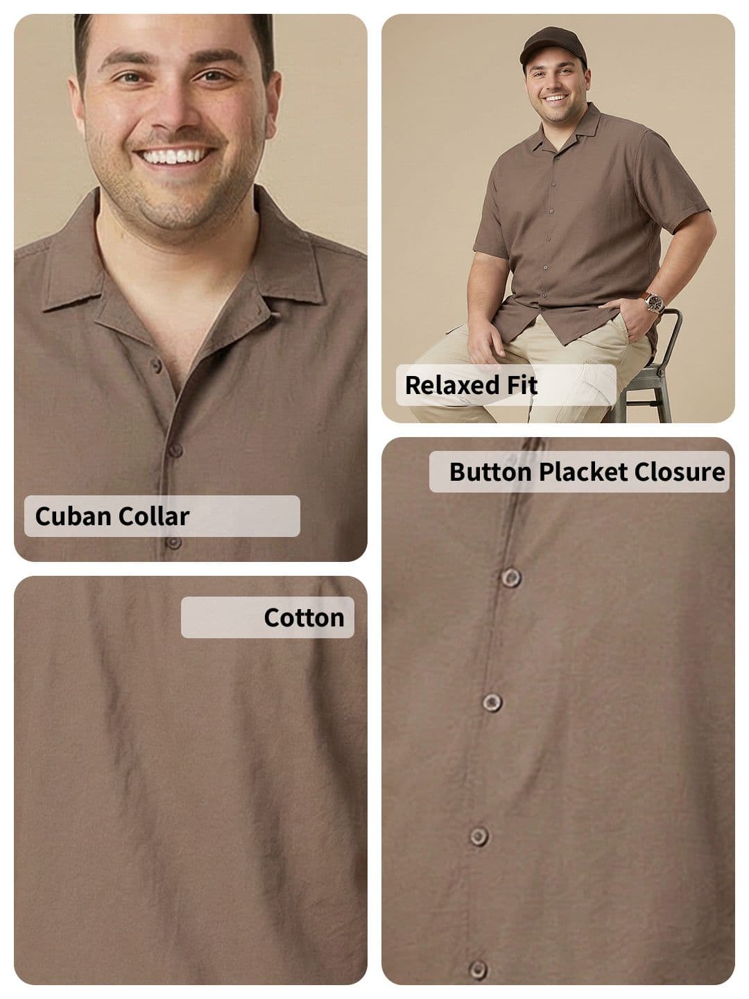 Sztori Plus Size Relaxed Fit Cotton Casual Shirt thumbnail 7