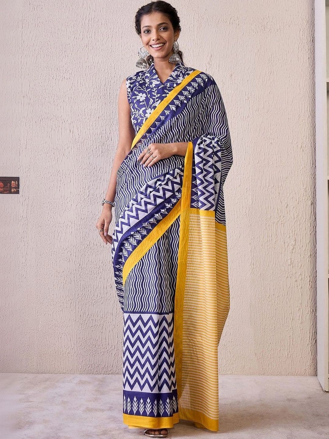 Sangria Striped Designer Leheriya Saree thumbnail 3