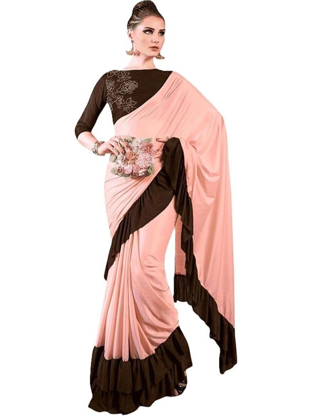 ATTIRIS Floral Embroidered Saree - view 1