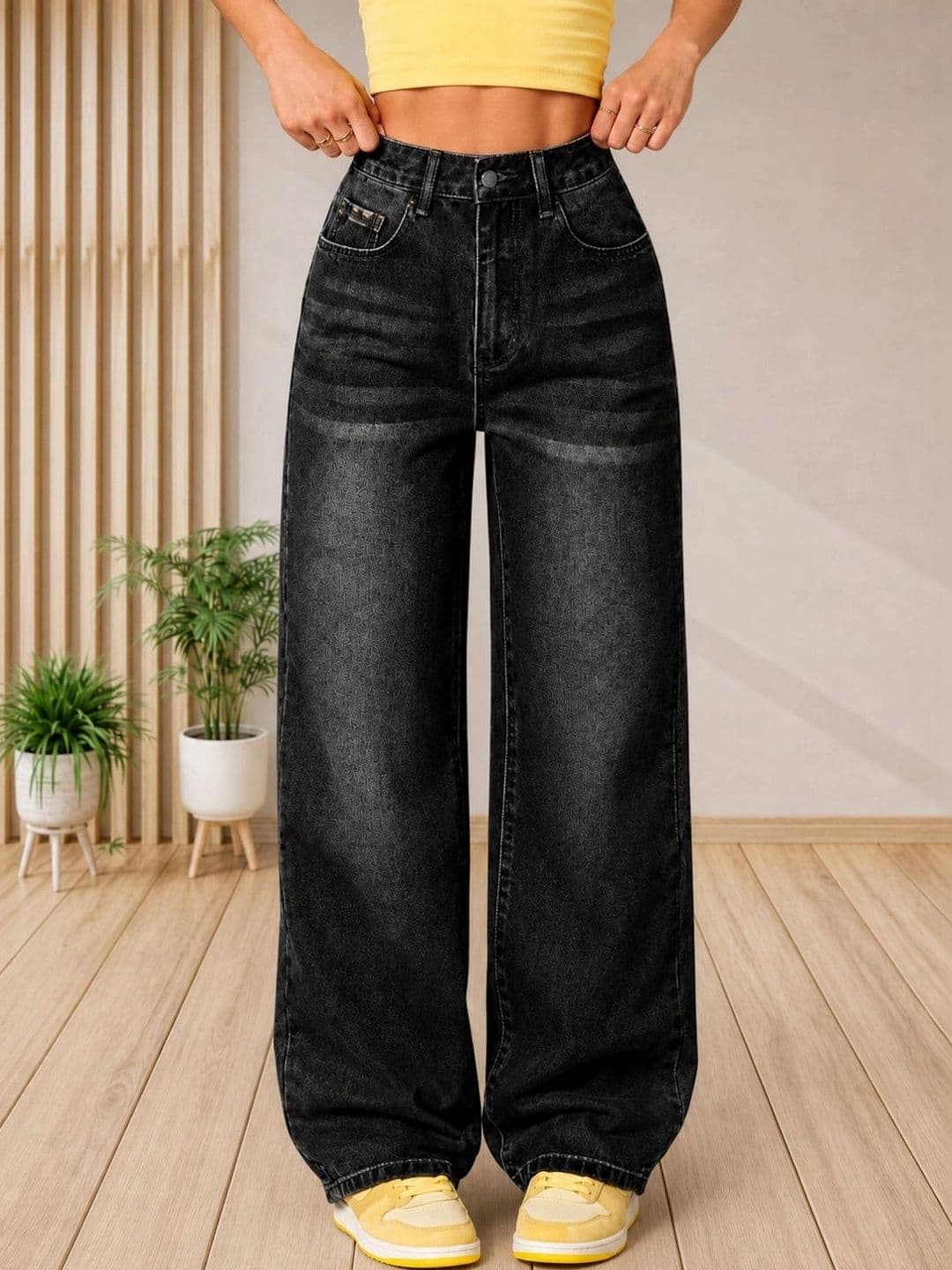 DressBerry Women Comfort Wide Leg High-Rise Light Fade Stretchable Jeans - view 1