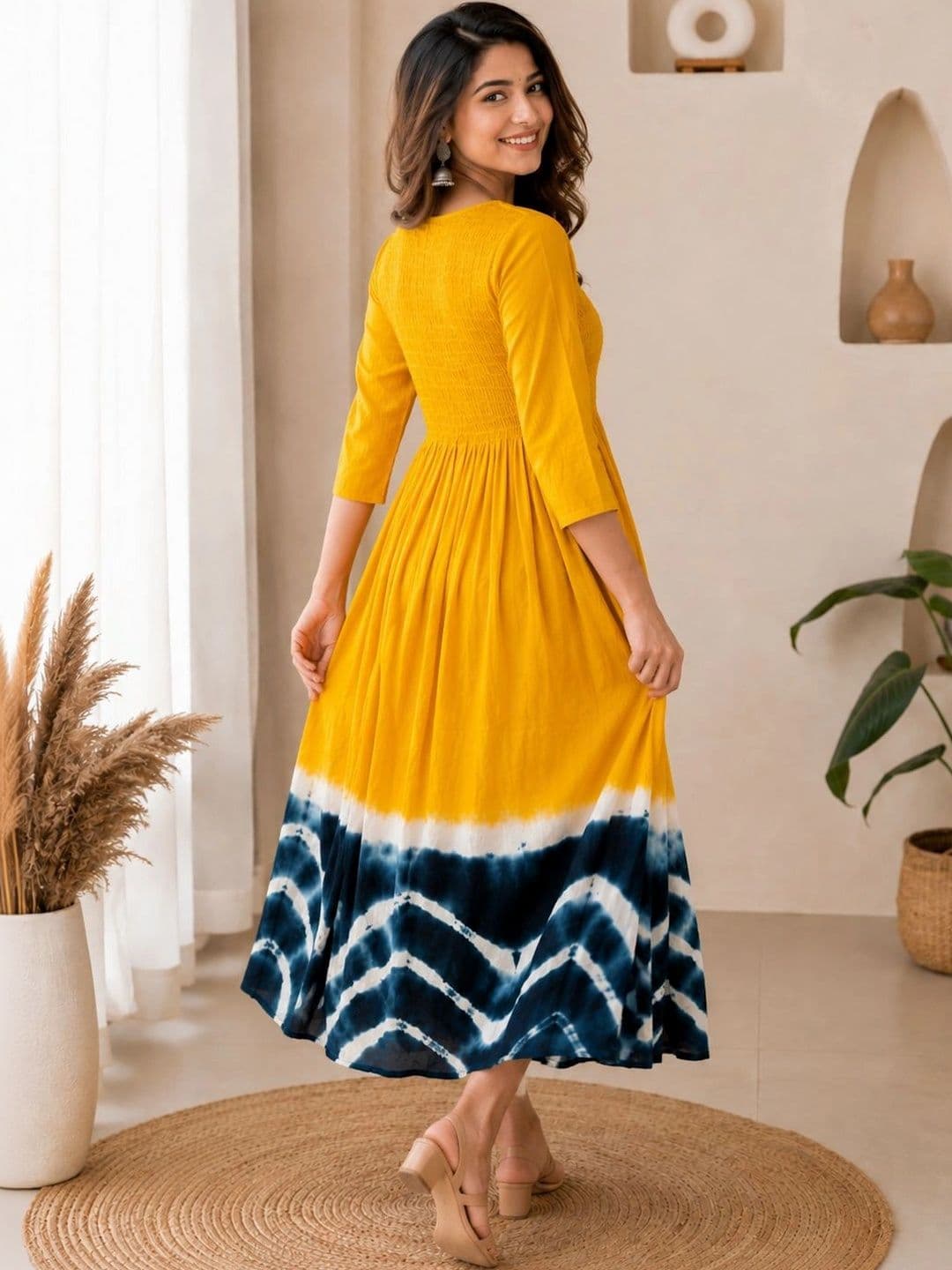 KASIBAA Tie and Dye Dyed A-Line Midi Dress thumbnail 2