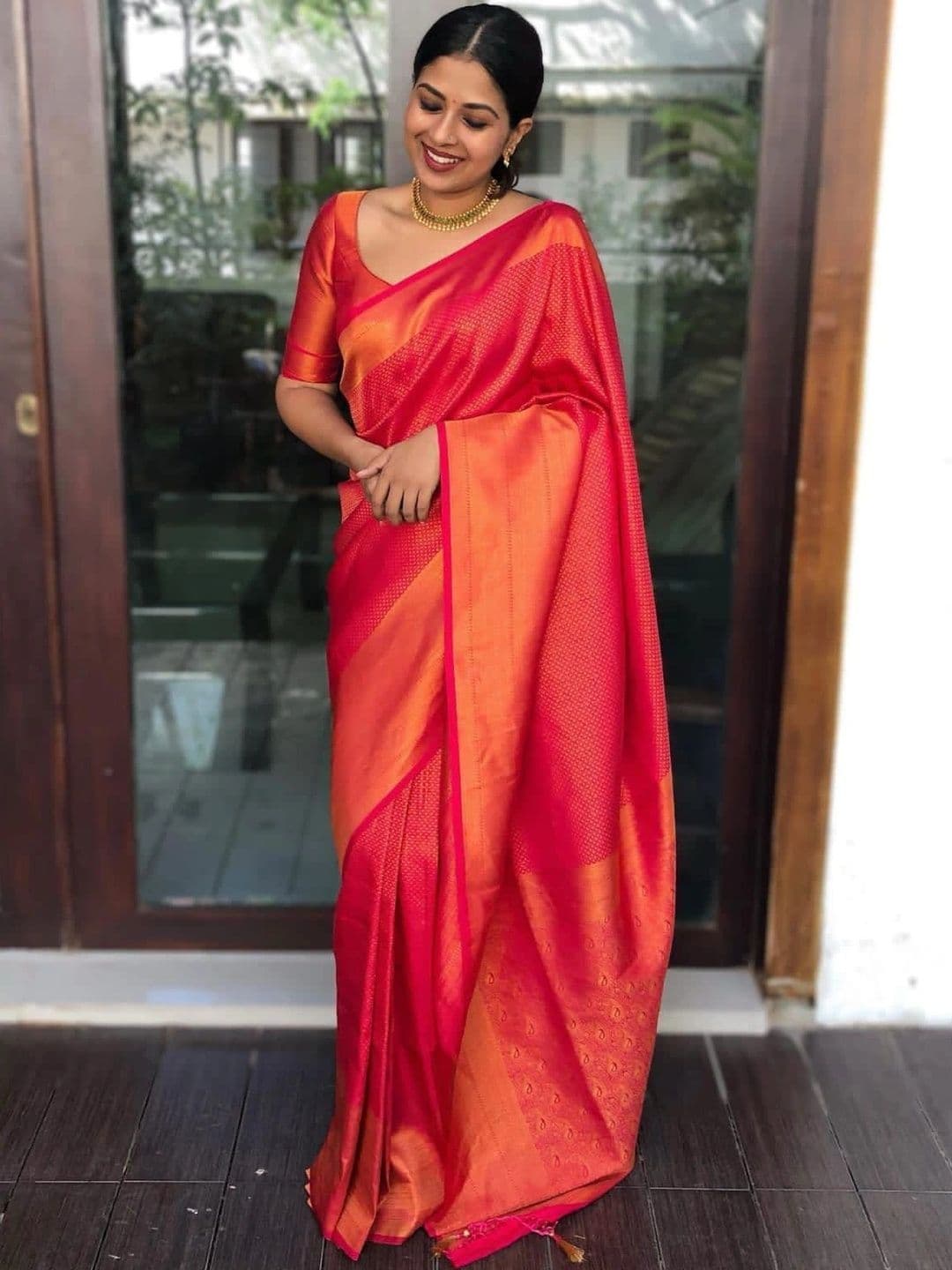 revika Woven Design Zari Art Silk Designer Kanjeevaram Saree - view 1