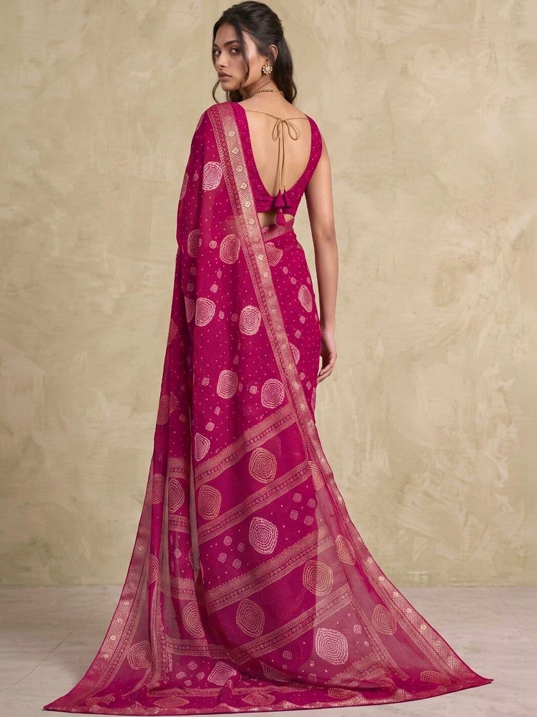 SAARA Ethnic Motifs Pure Chiffon Saree thumbnail 3