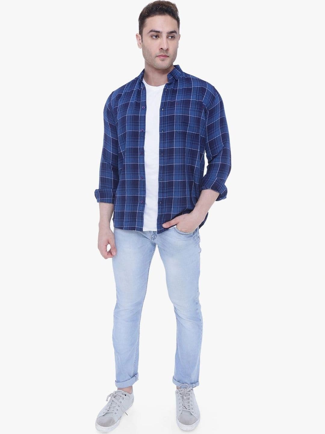 Kuons Men Classic Tartan Checks Checked Casual Shirt thumbnail 3
