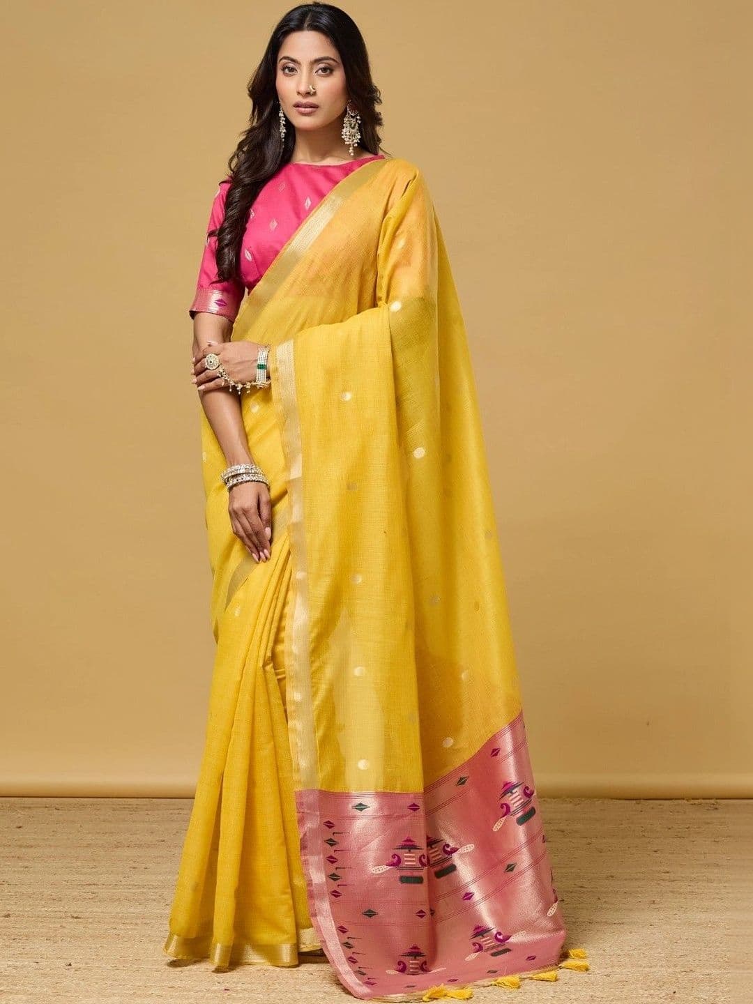 kasee Woven Design Zari Pure Cotton Designer Saree - view 1