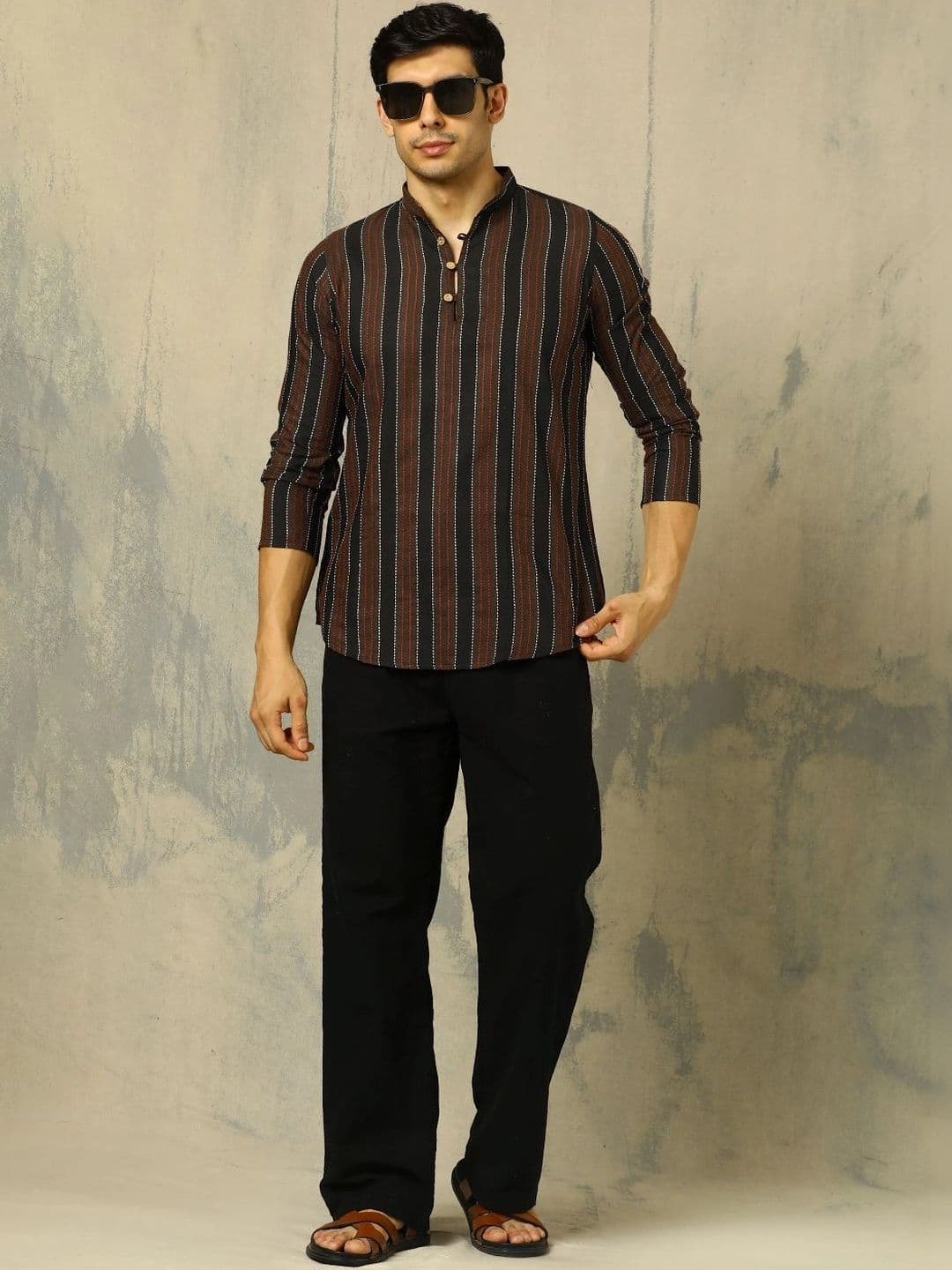 Anouk Men Striped Kurta thumbnail 2