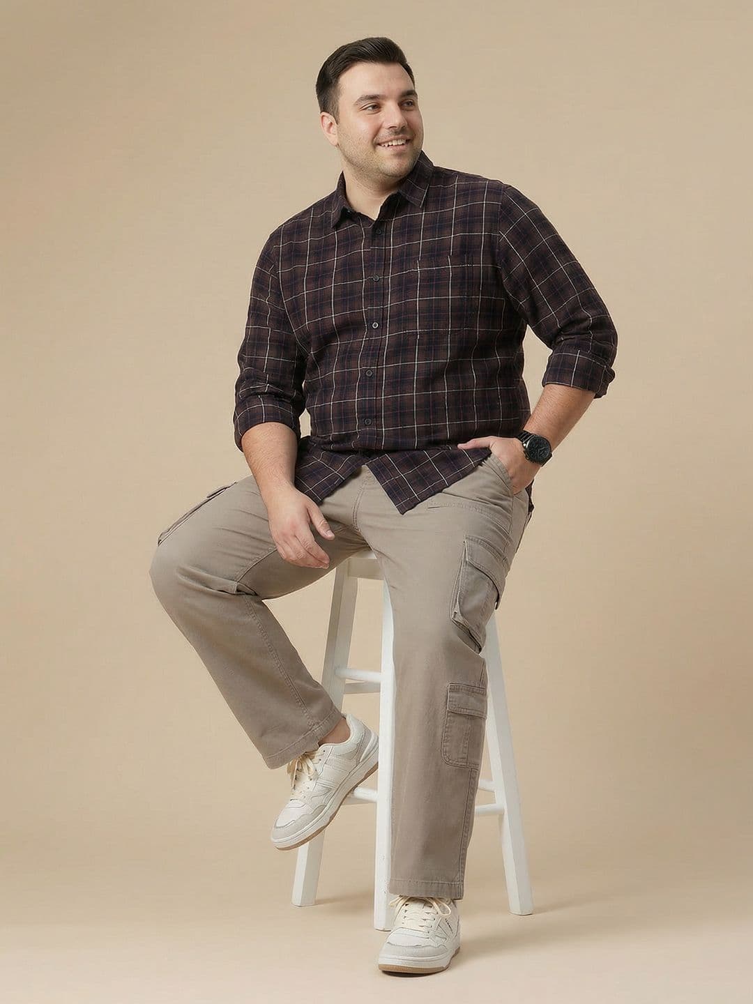 Sztori Plus Size Checked Casual Shirt thumbnail 6