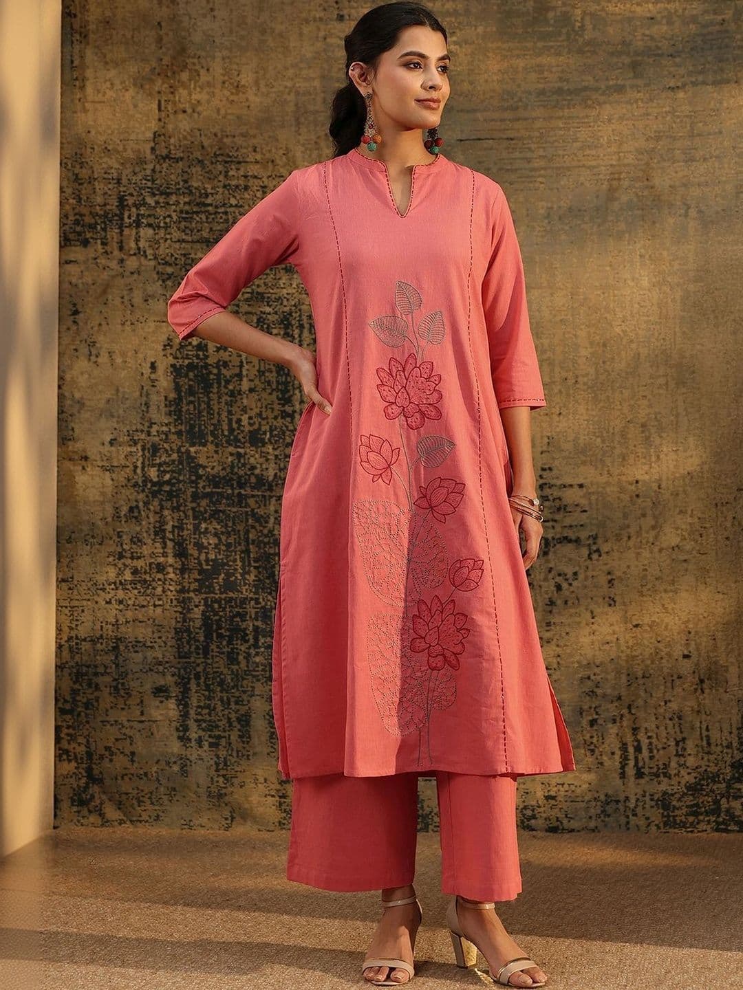 Libas Embroidered Tunic with Palazzos thumbnail 2