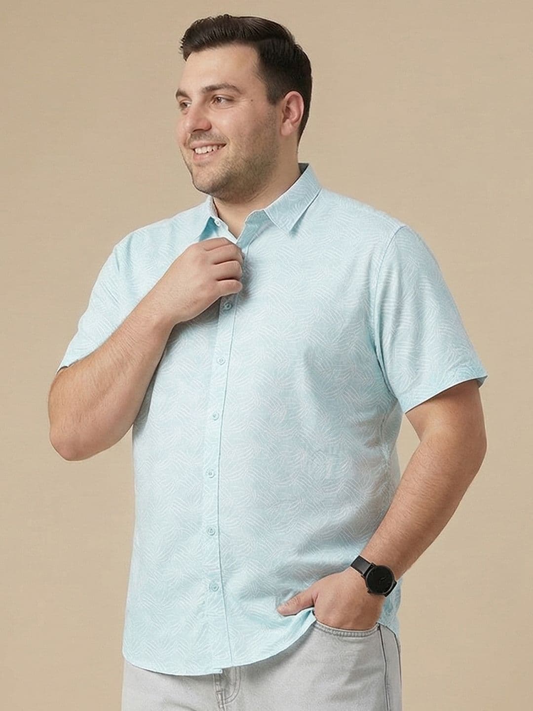 Sztori Plus Size Abstract Printed Casual Shirt - view 1
