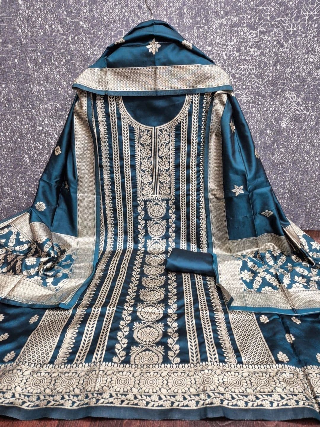 Milvia Art Silk Unstitched Dress Material - view 1