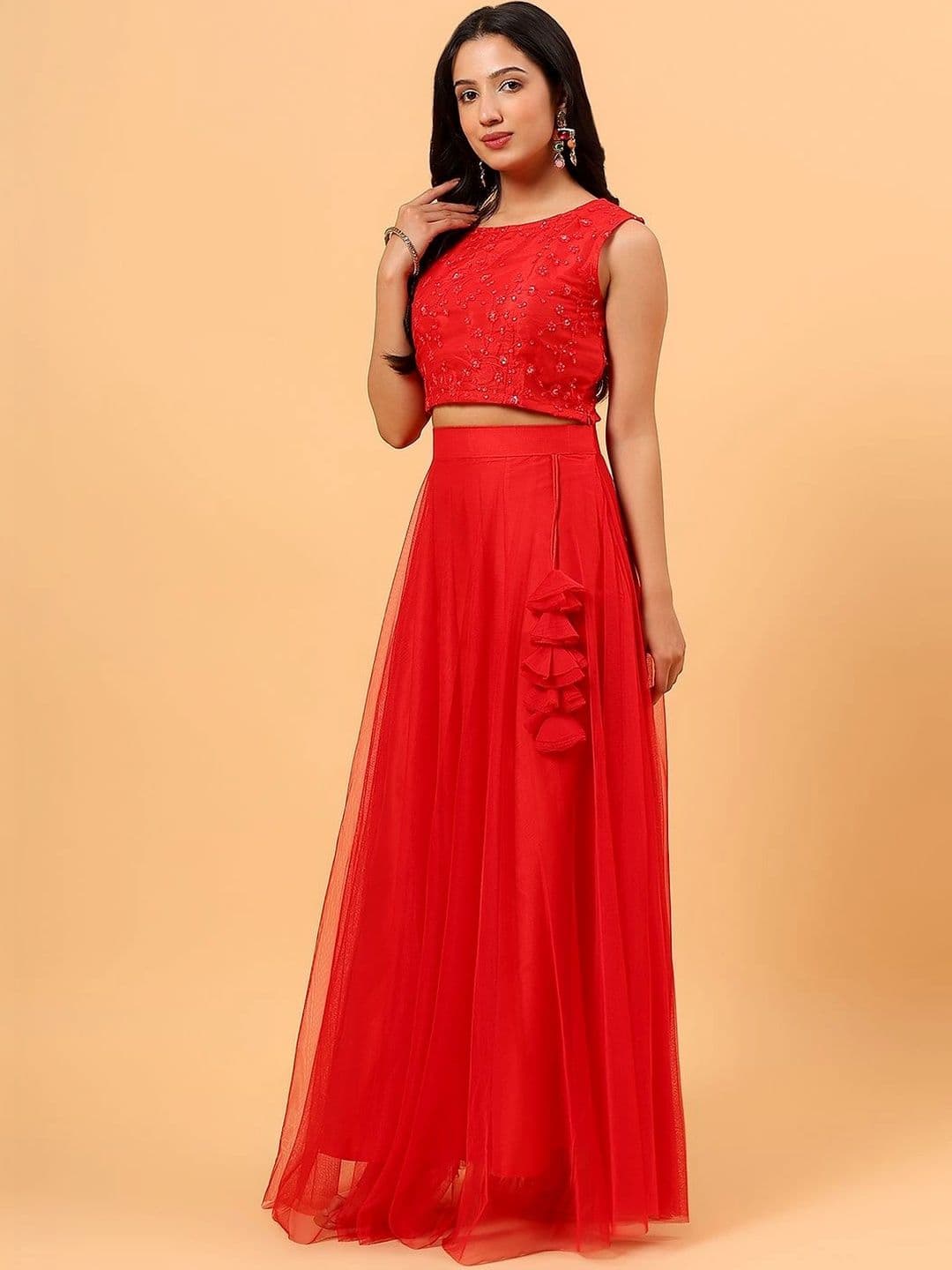 Frolic Rolic Embroidered Net Blouse & Net Skirt Set thumbnail 4