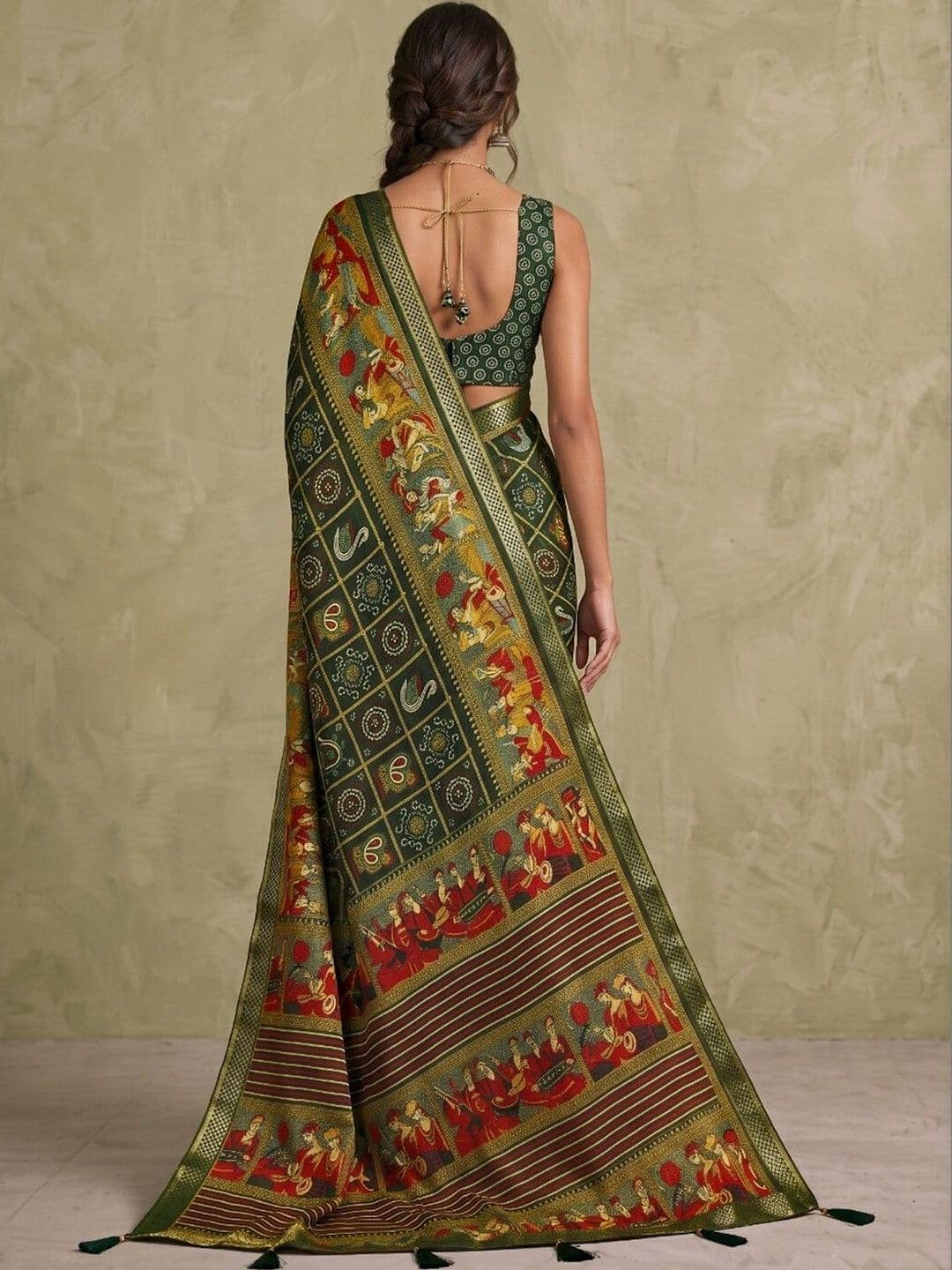 SAARA Ethnic Motifs Pure Georgette Saree thumbnail 4