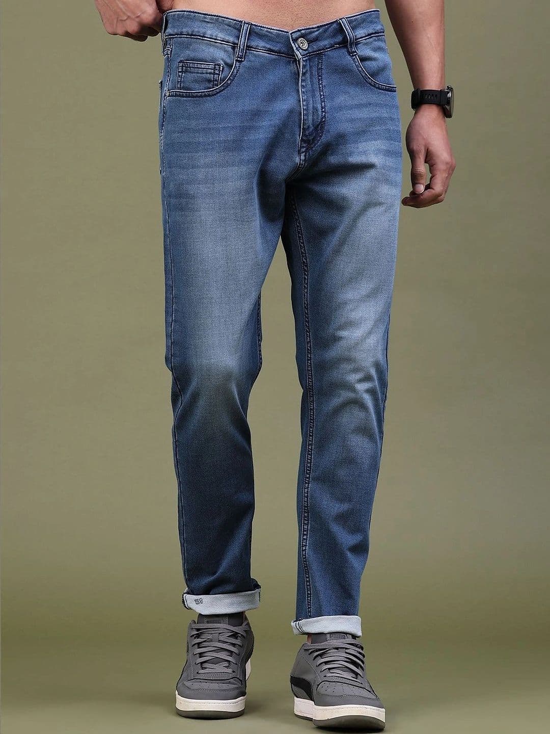 V-Mart Men Regular Fit Mid-Rise Low Distress Jeans thumbnail 2