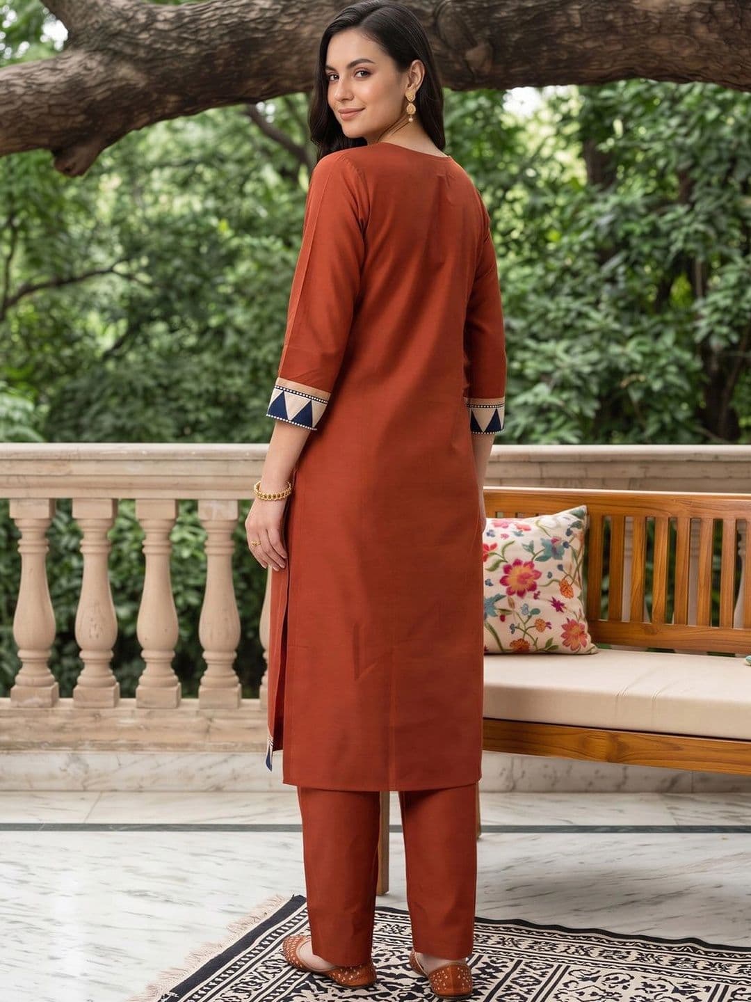 Indo Era Women Printed Regular Liva Kurta with Trousers & With Dupatta thumbnail 4