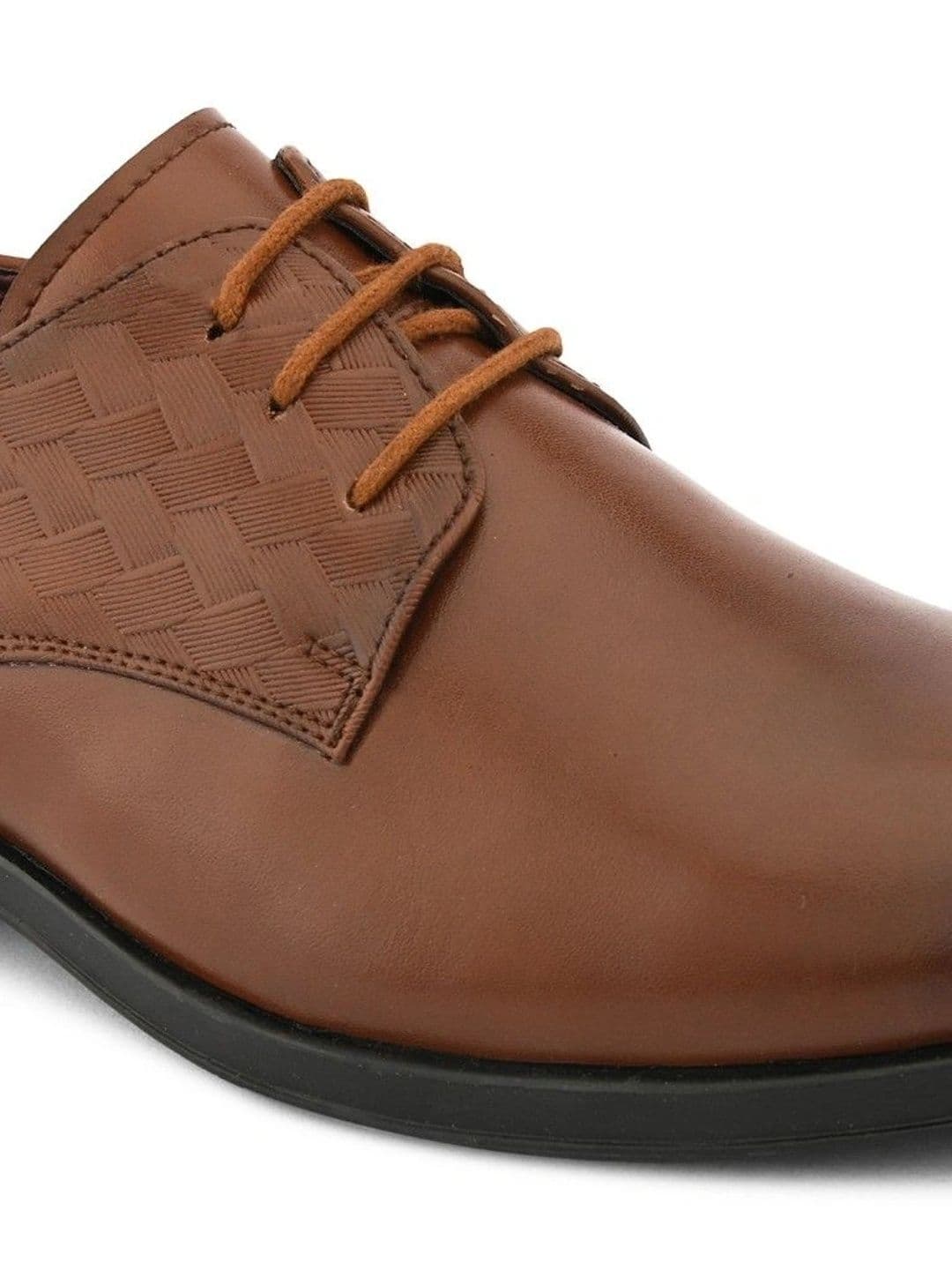 House of Pataudi Men Textured Synthetic Leather Pointed Toe Lace-Ups Derbys Formal Shoes thumbnail 7