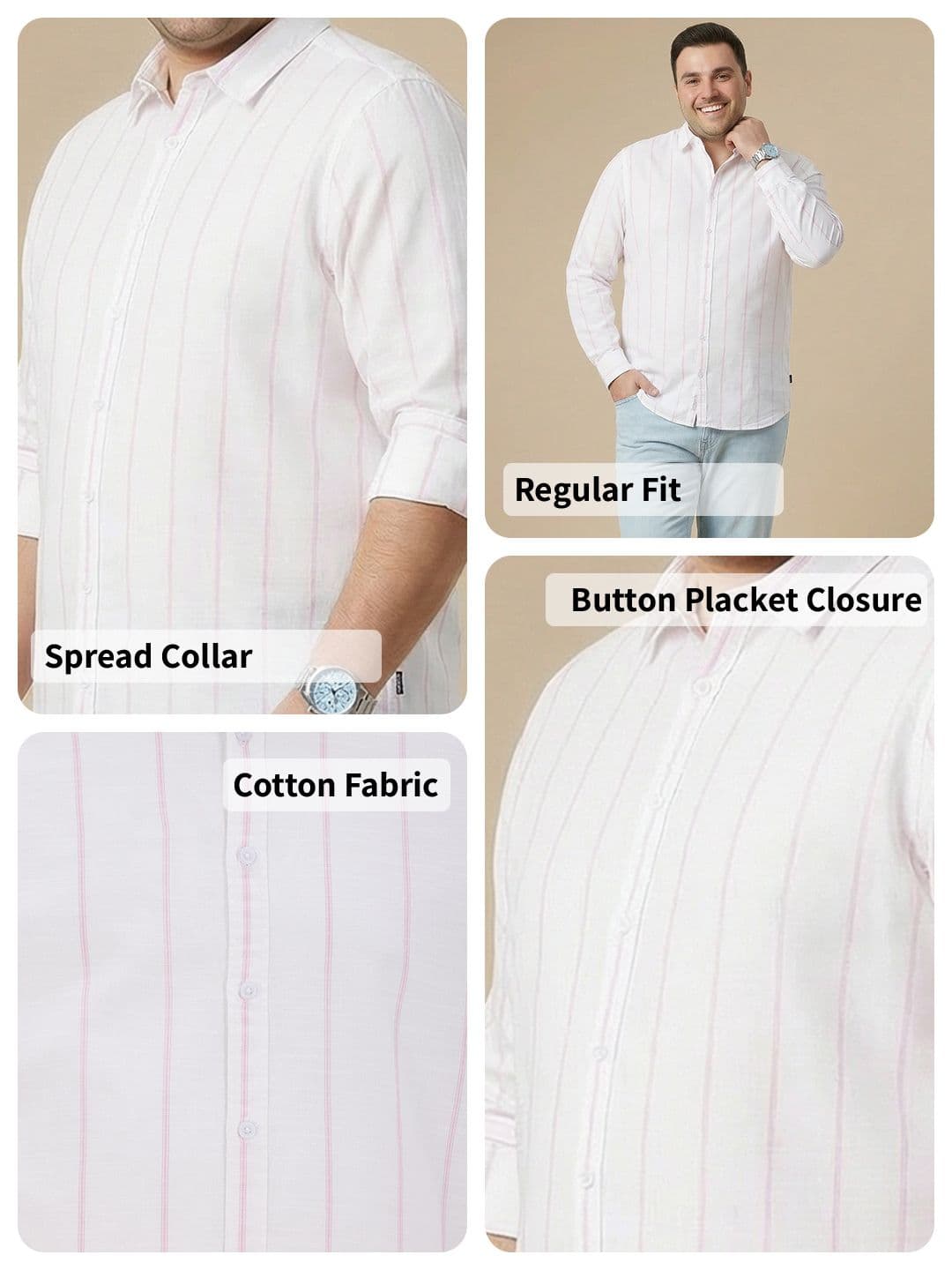 Sztori Striped Pure Cotton Casual Shirt thumbnail 6