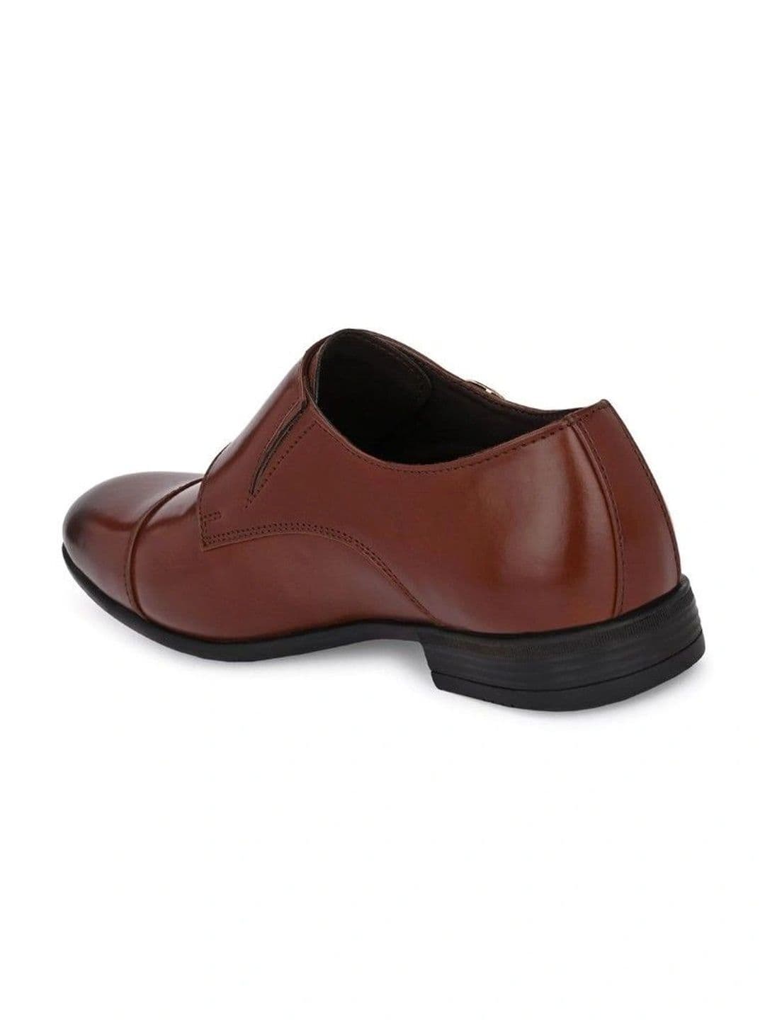 House of Pataudi Men Synthetic Leather Pointed Toe Buckle Monk Shoes Formal Shoes thumbnail 3