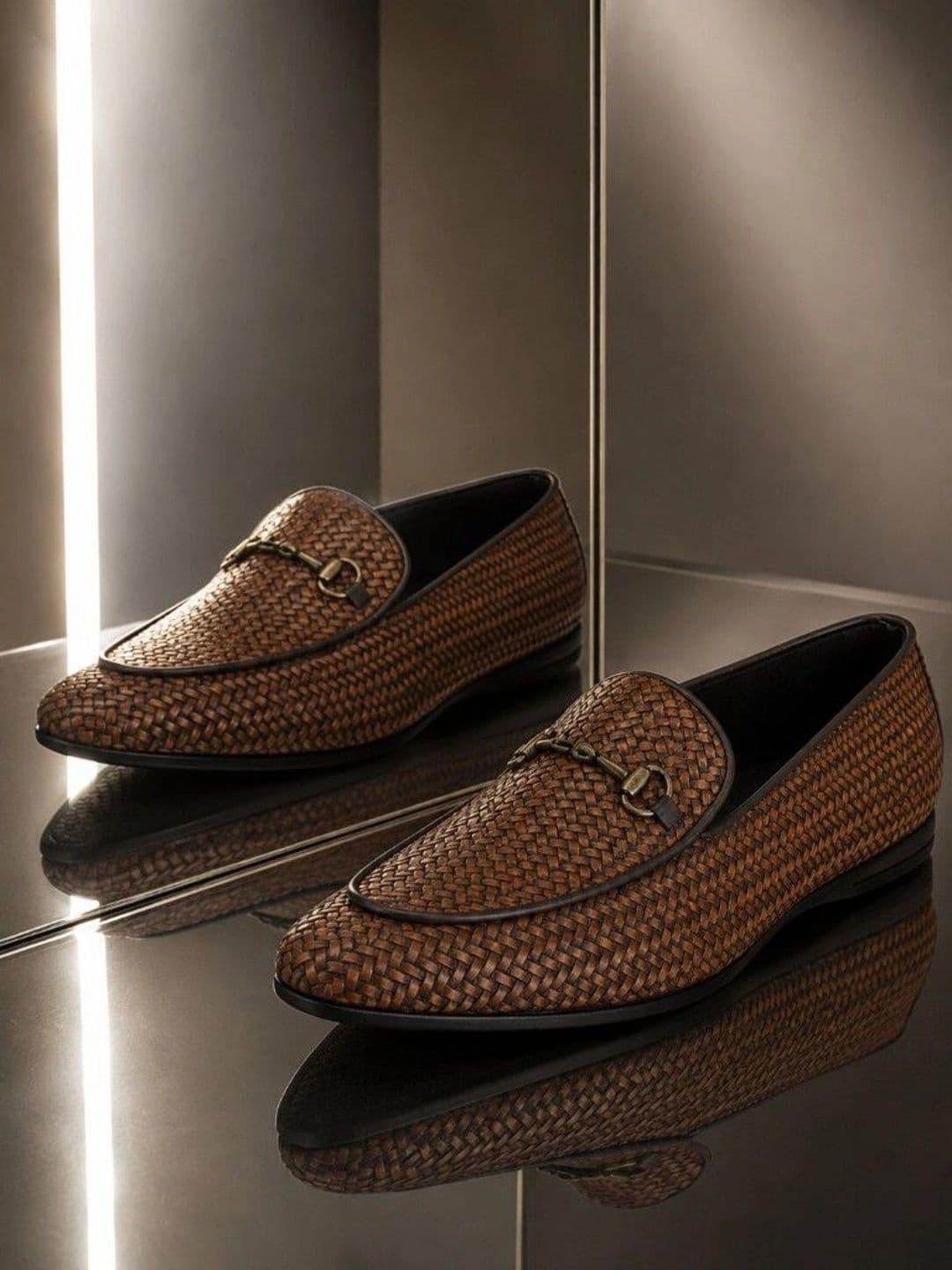 House of Pataudi Men Woven Design Loafers - view 1