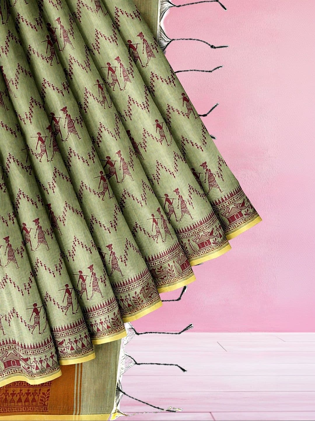 The Chennai Silks Warli Pure Cotton Fusion Taant Saree thumbnail 3