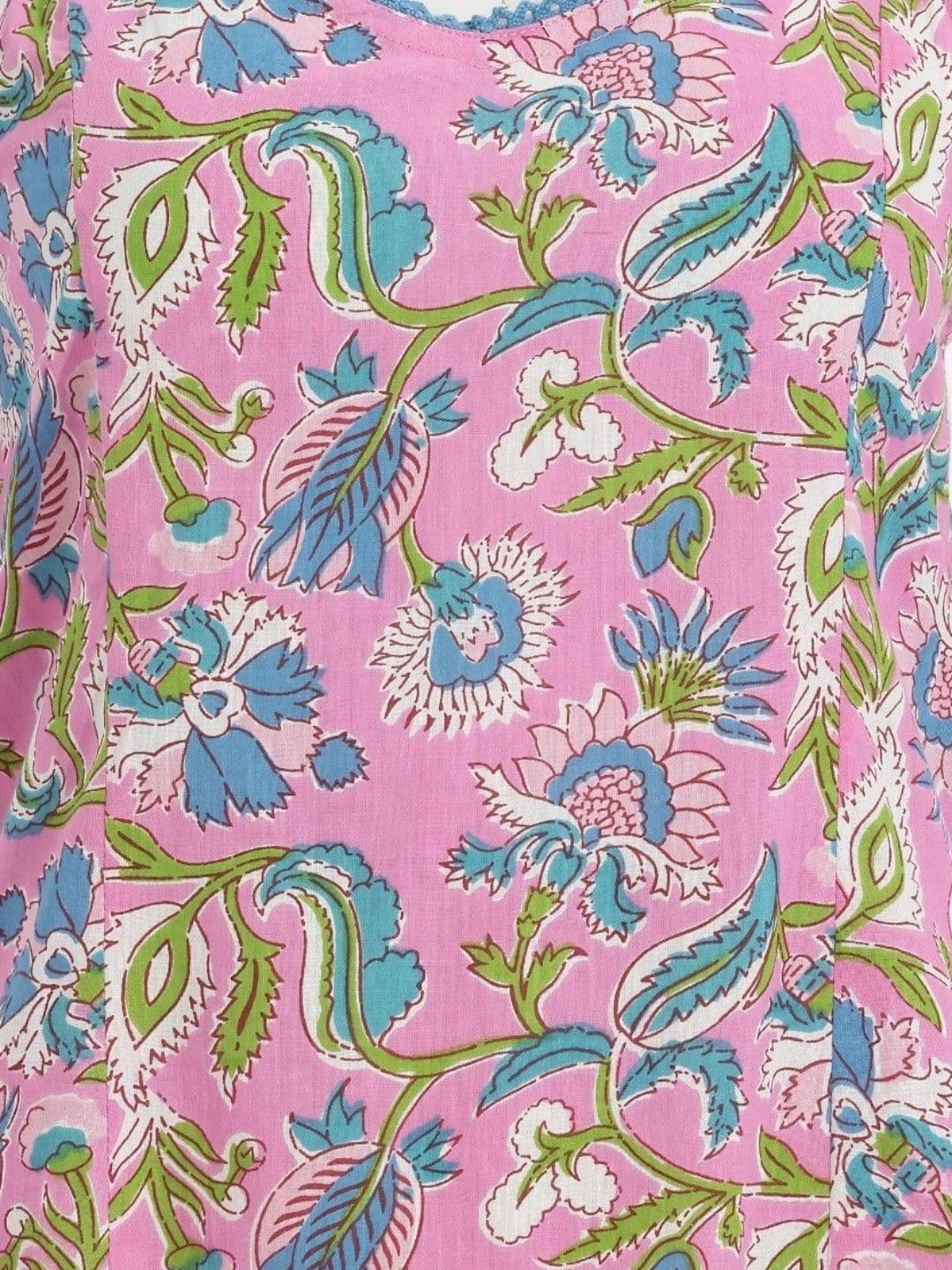 fusion by glitchez Women Floral Printed Floral Kurta thumbnail 3