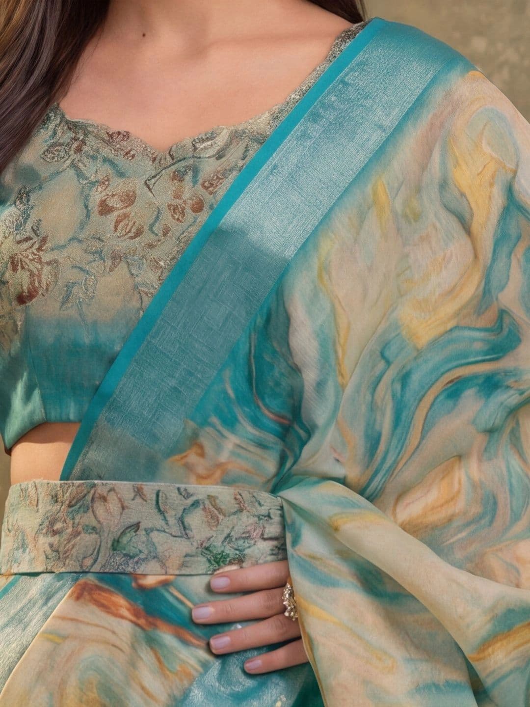 Jaipur Kurti Zari Silk Cotton Fusion Saree thumbnail 2