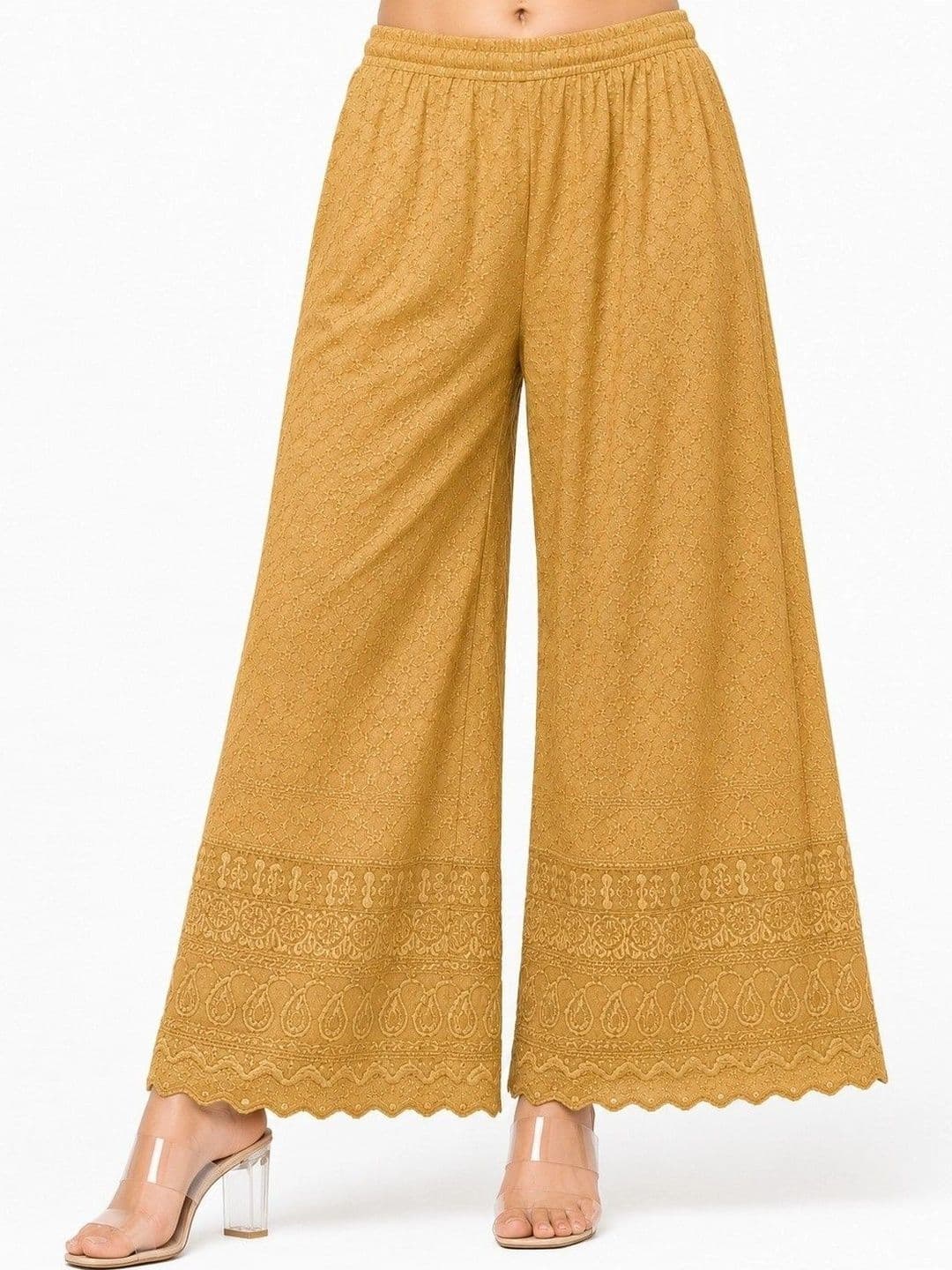 Threadbloom Women Embroidered Knitted Ethnic Palazzos thumbnail 5
