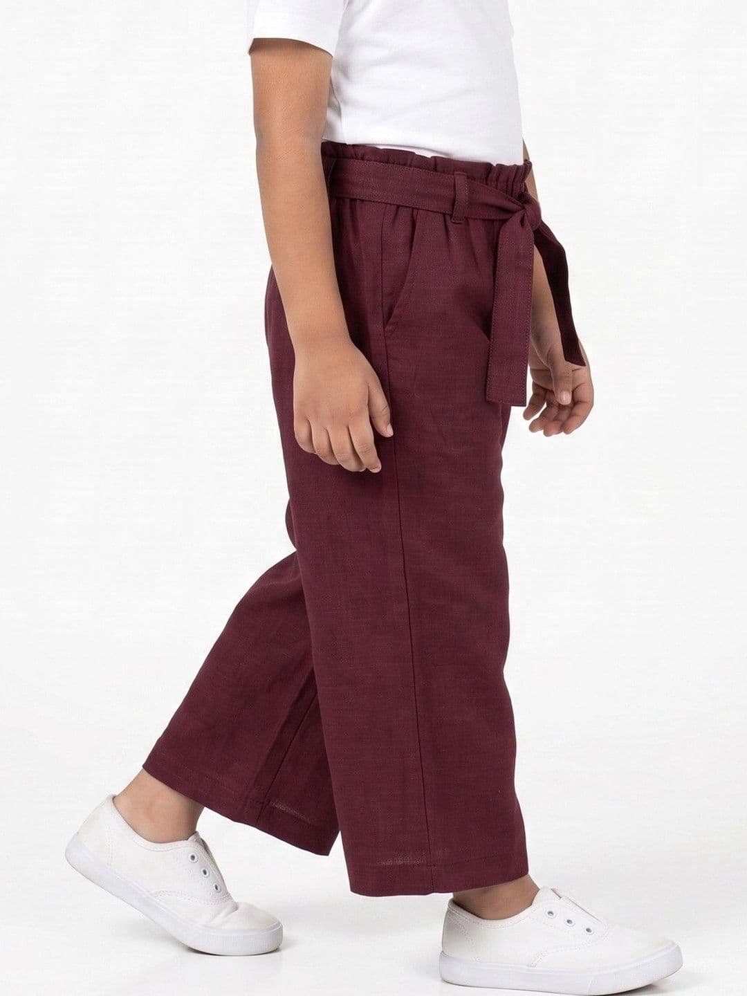makemyfab Girls Linen Cropped Palazzos thumbnail 2