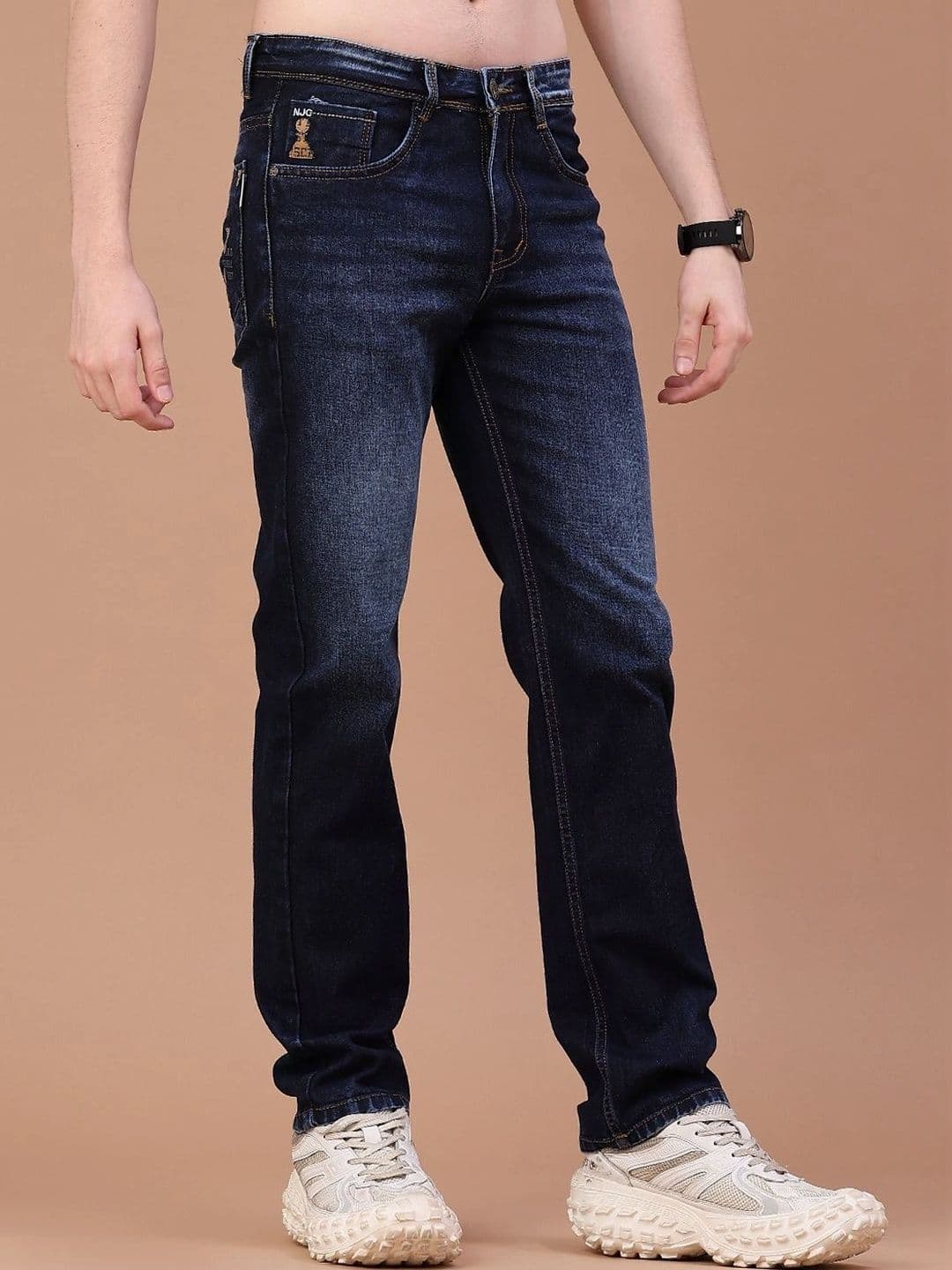 V-Mart Men Regular Fit Mid-Rise Low Distress Jeans thumbnail 4