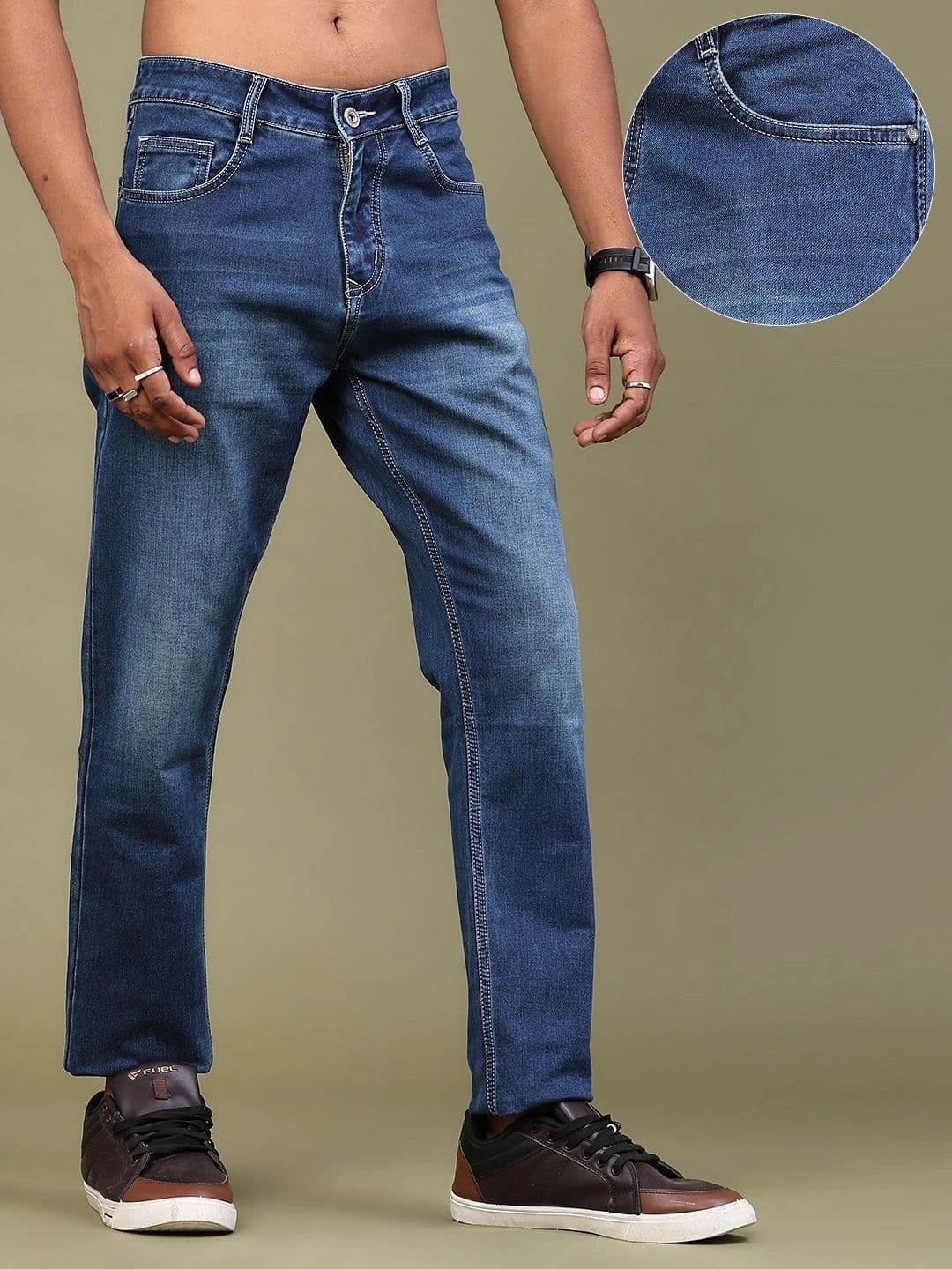 V-Mart Men Regular Fit Mid-Rise Low Distress Jeans thumbnail 3