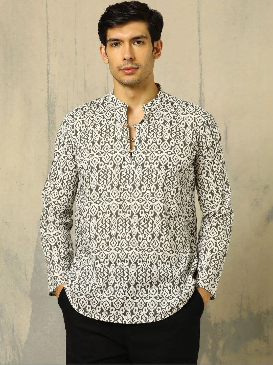 Anouk Men Ethnic Motifs Printed Indie Prints Kurta thumbnail 3
