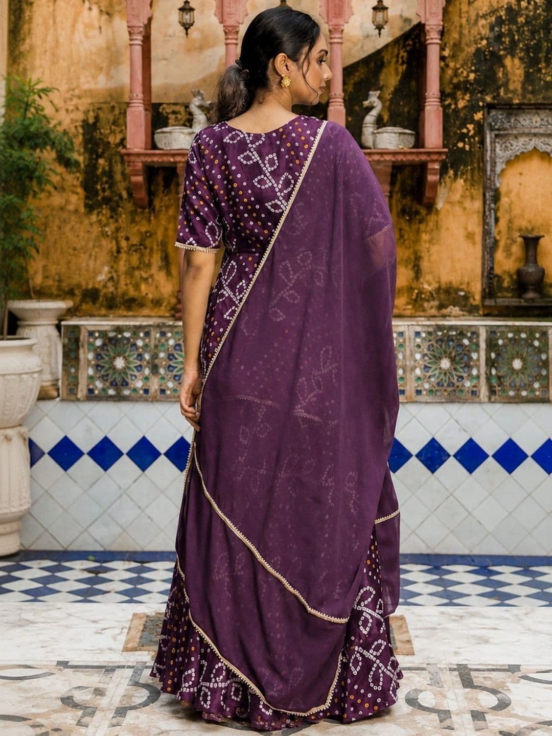 HOUSE OF JAMOTI Printed Thread Work Ready to Wear Lehenga & Blouse With Dupatta thumbnail 2