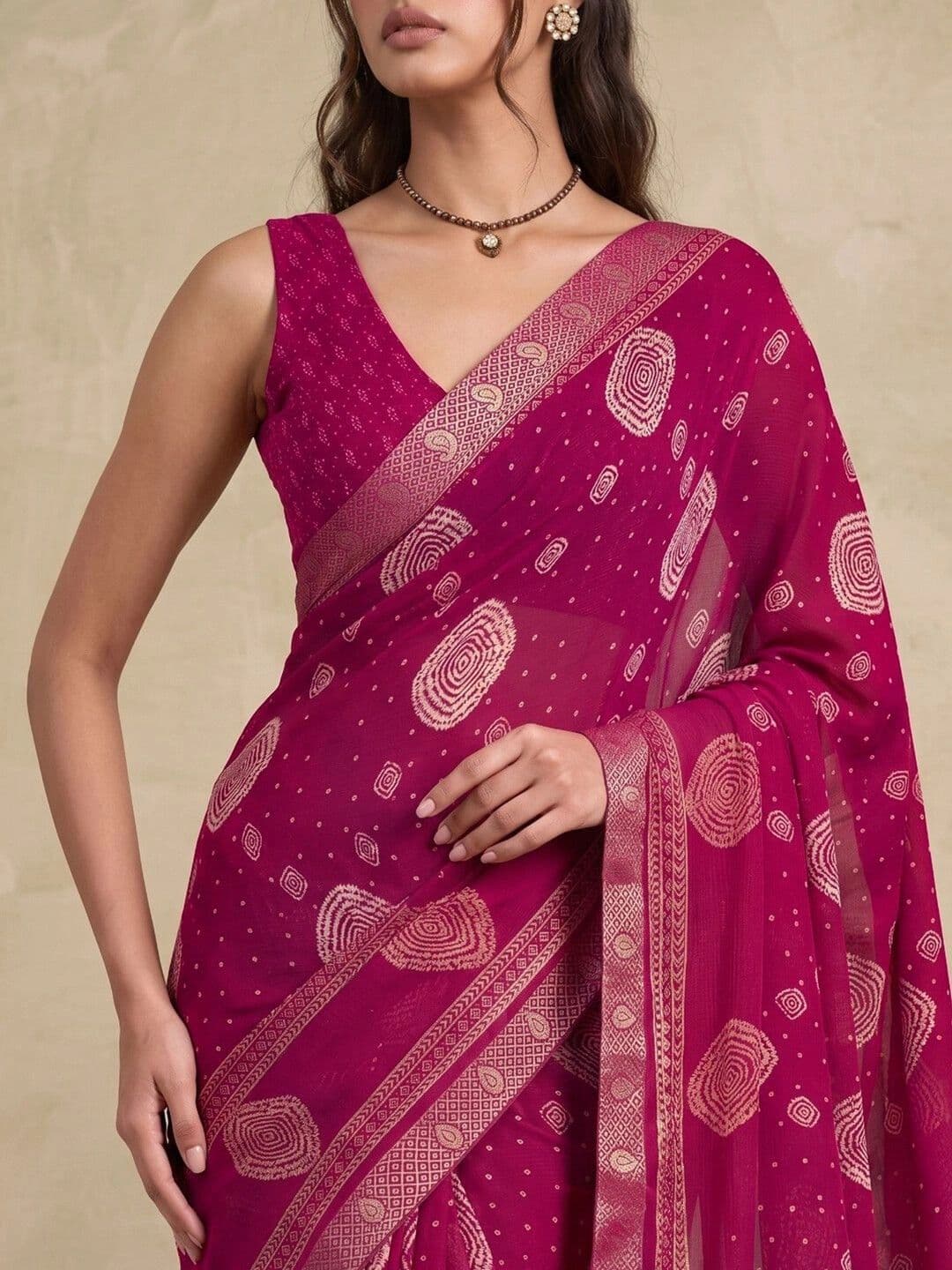 SAARA Ethnic Motifs Pure Chiffon Saree thumbnail 5