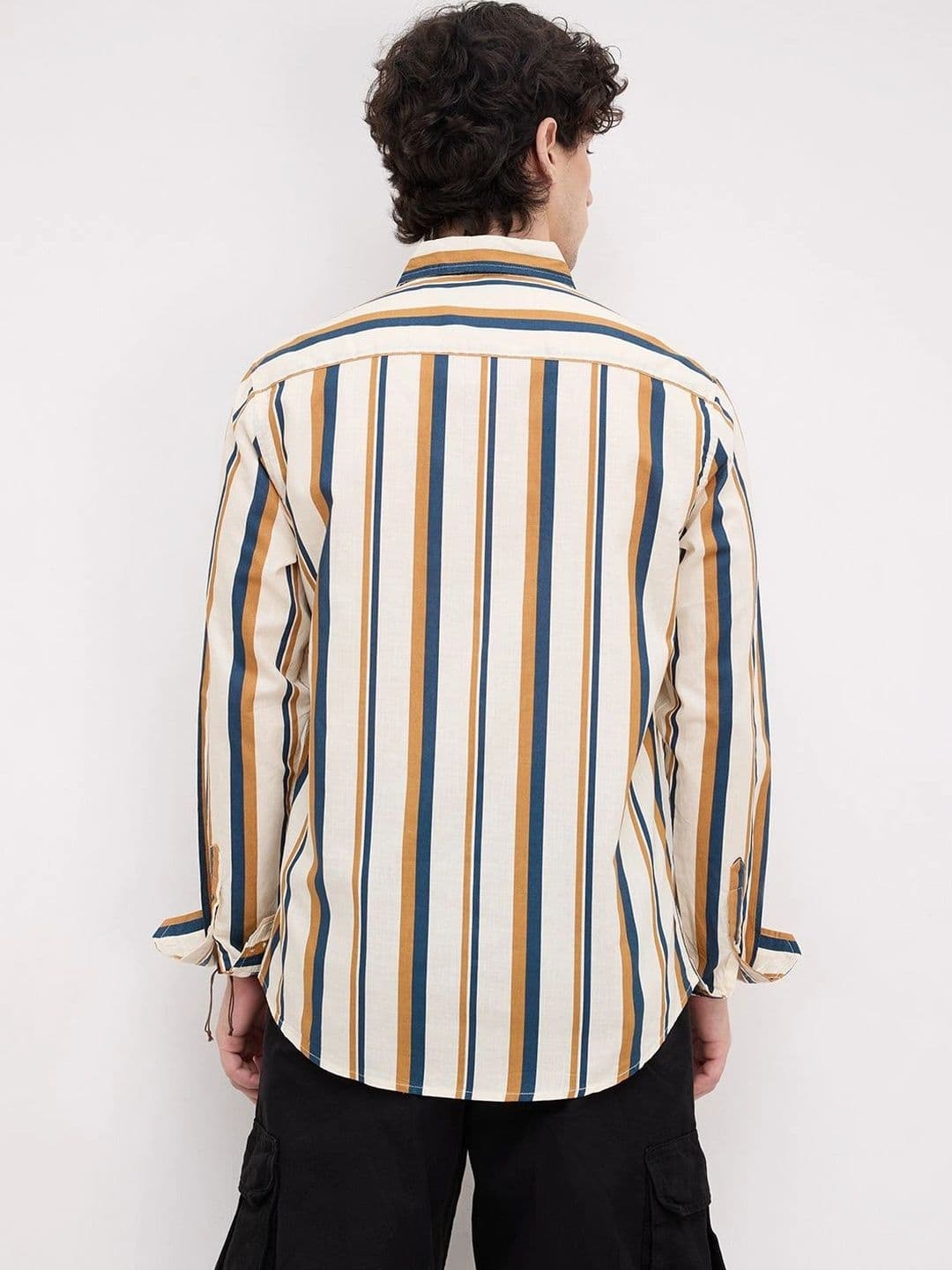 VASTRADO Men Classic Slim Fit Striped Casual Shirt thumbnail 6