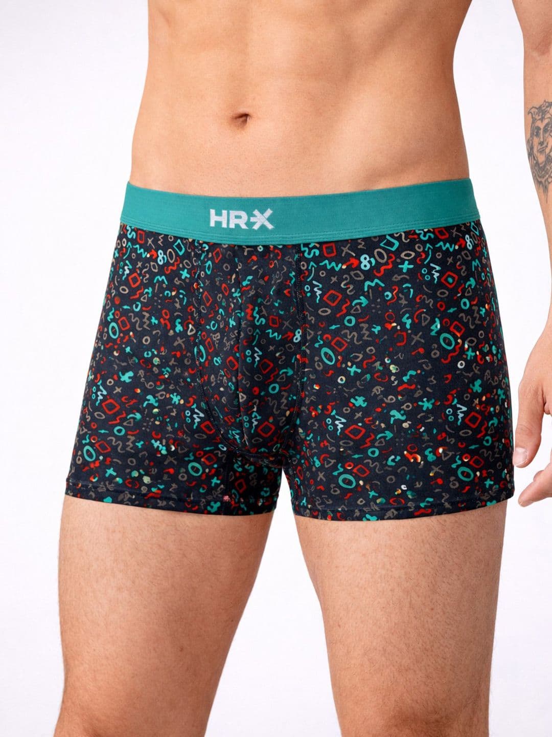 HRX by Hrithik Roshan Pack of 4 Cotton Blend Assorted Printed Trunks thumbnail 9