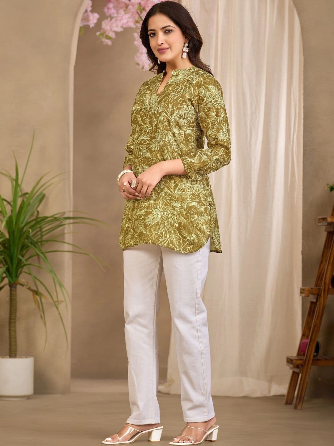 Klotden Viscose Rayon Printed Tropical Tunic thumbnail 5
