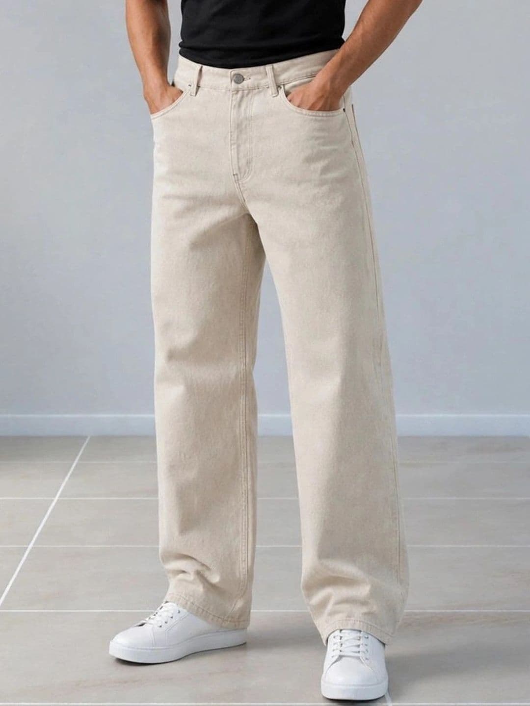 HERE&NOW Men's Mid-Rise Wide-Leg Jeans - view 1