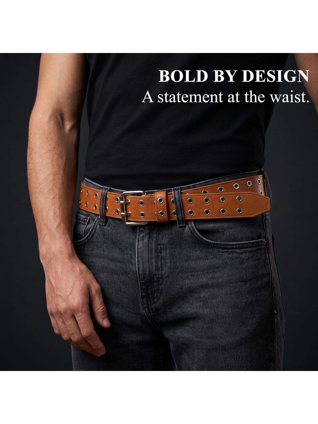 DEL ROSKOSH Men Embellished PU Belt thumbnail 6