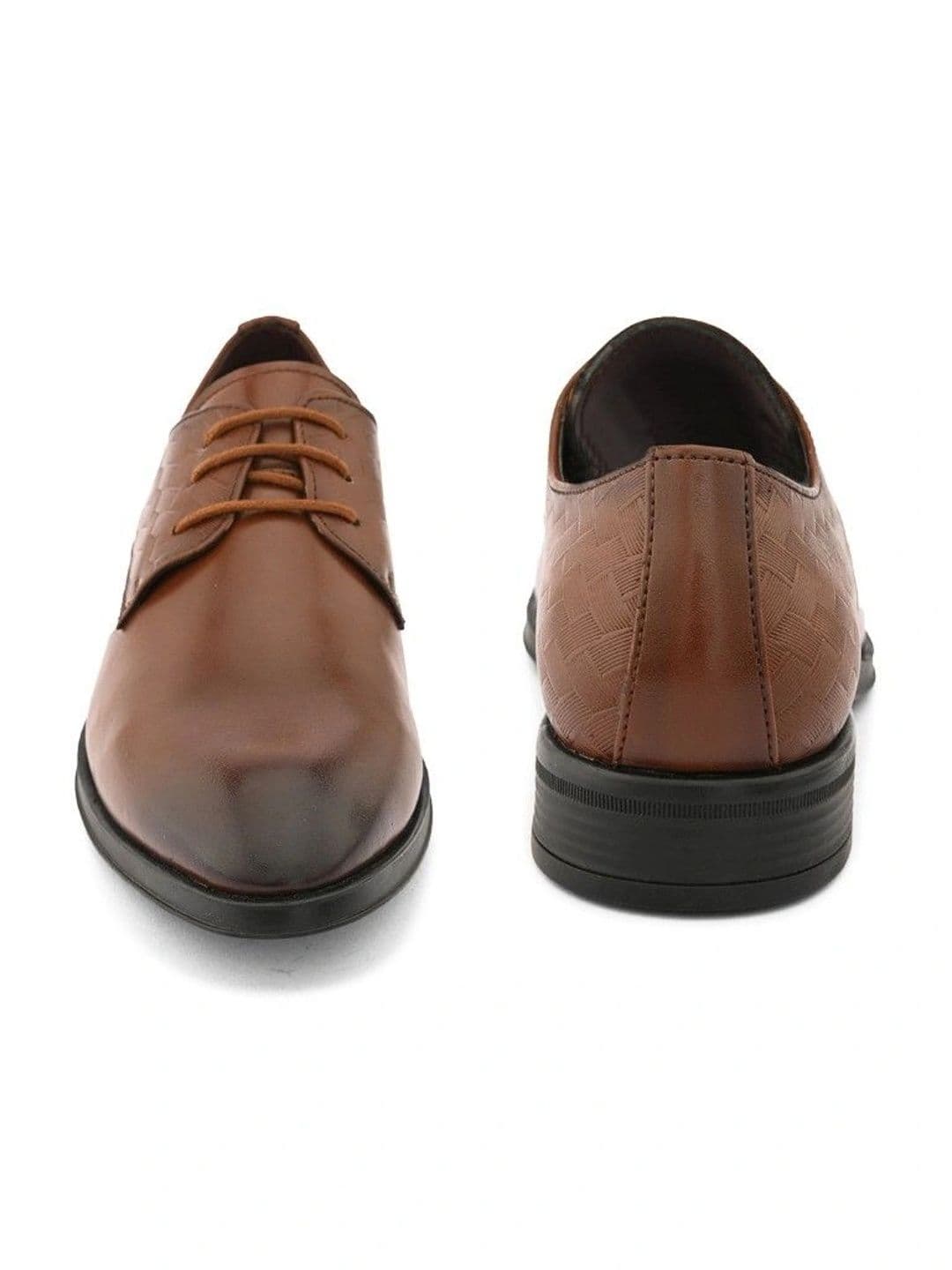 House of Pataudi Men Textured Synthetic Leather Pointed Toe Lace-Ups Derbys Formal Shoes thumbnail 5