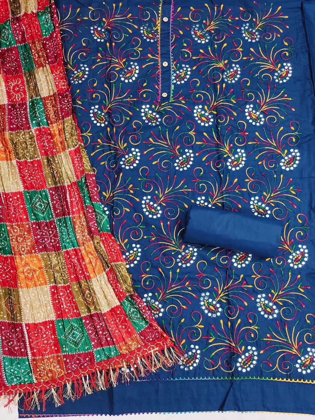 Dhaaga Ghar Embroidered Unstitched Dress Material thumbnail 2