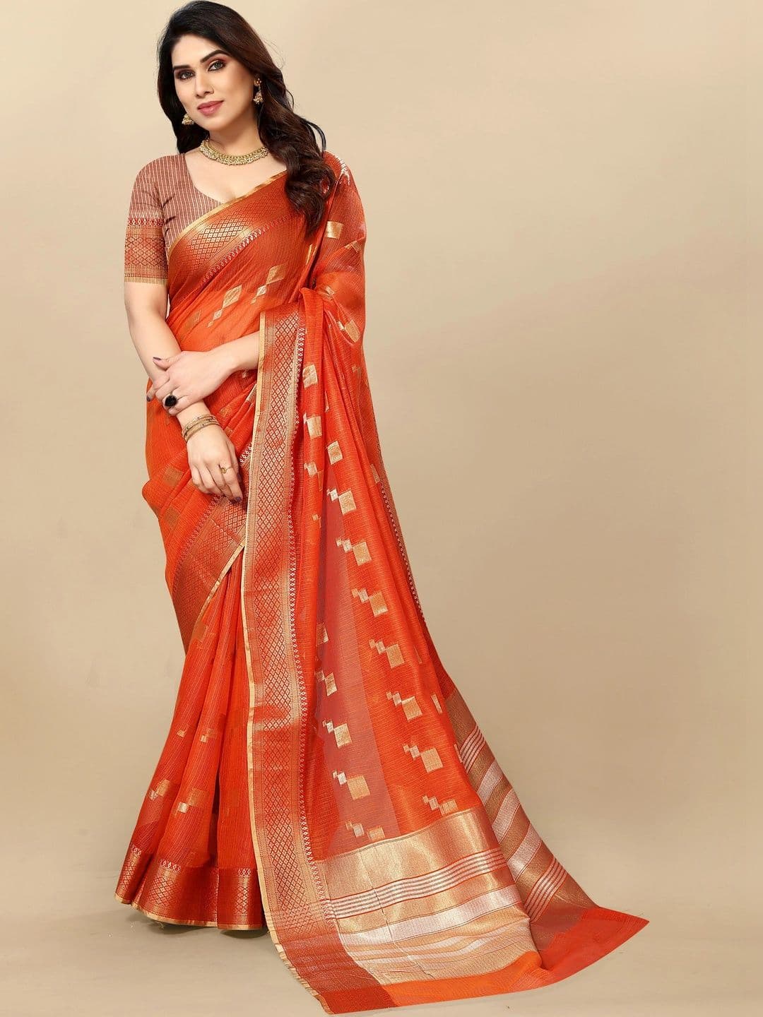 Sangria Women Woven Design Zari Designer Kota Saree - view 1