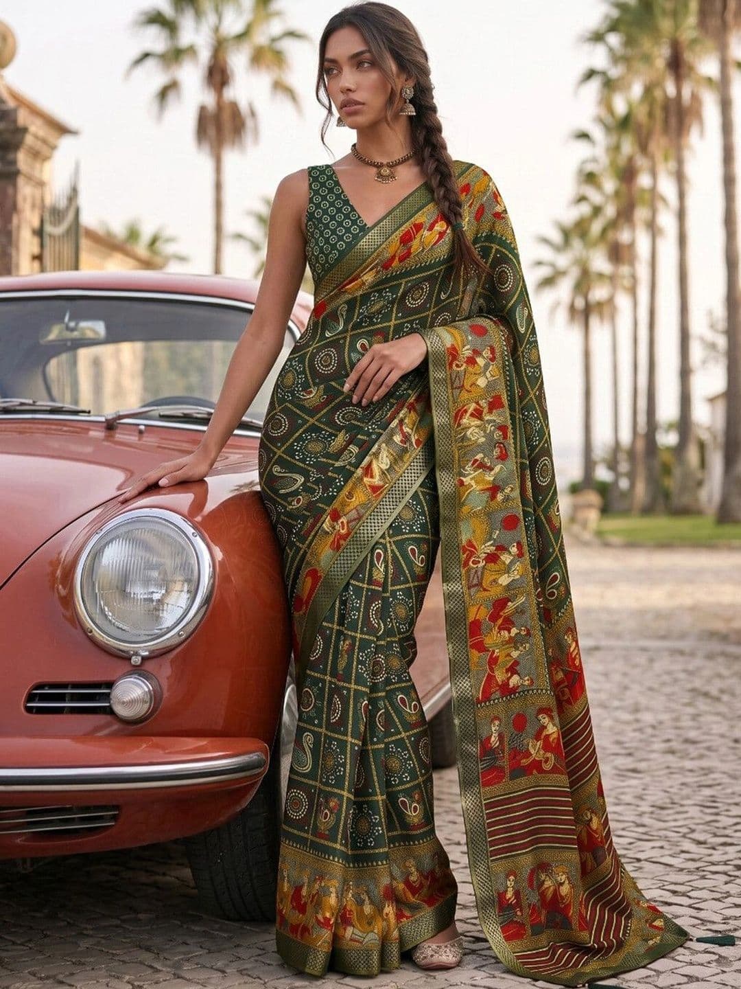 SAARA Ethnic Motifs Pure Georgette Saree - view 1