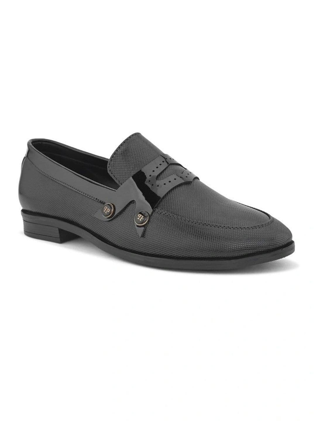 House of Pataudi Men Textured Loafers thumbnail 5