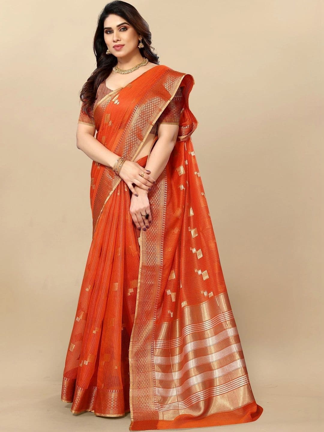 Sangria Women Woven Design Zari Designer Kota Saree thumbnail 7