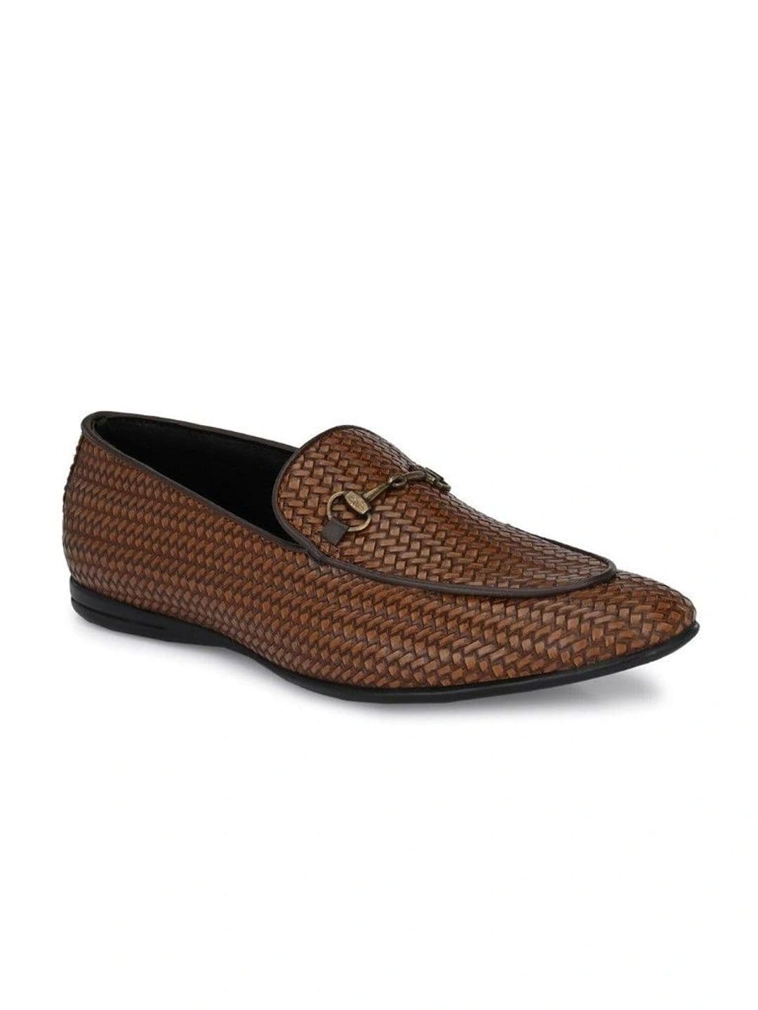 House of Pataudi Men Woven Design Loafers thumbnail 4