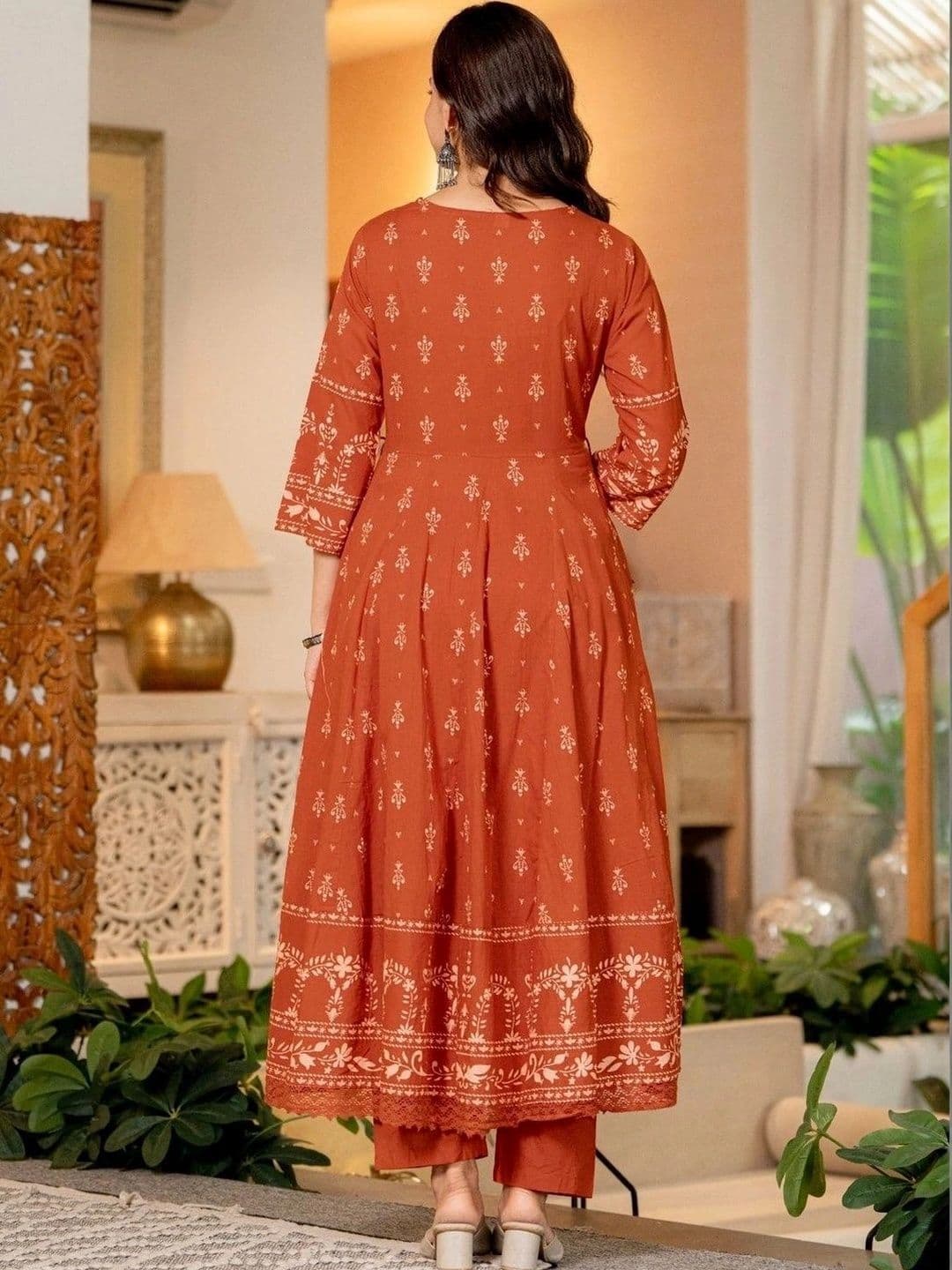 Anouk Women Ethnic Motifs Printed Regular Pure Cotton Kurta with Trousers & With Dupatta thumbnail 2