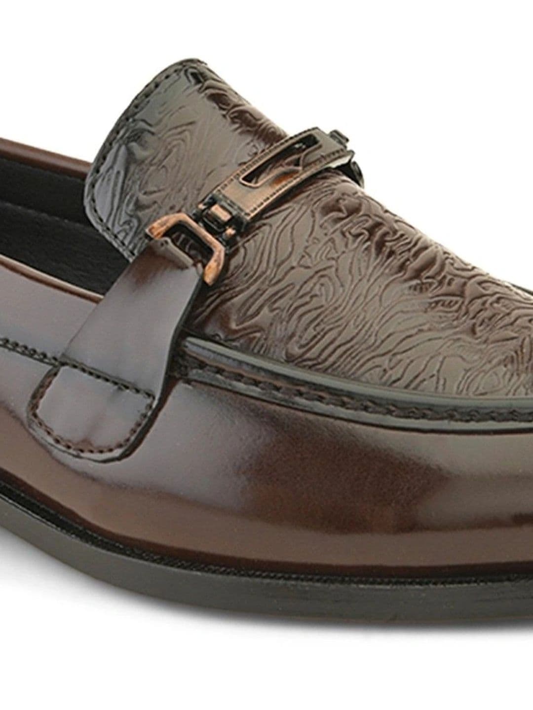 House of Pataudi Men Textured Loafers thumbnail 4