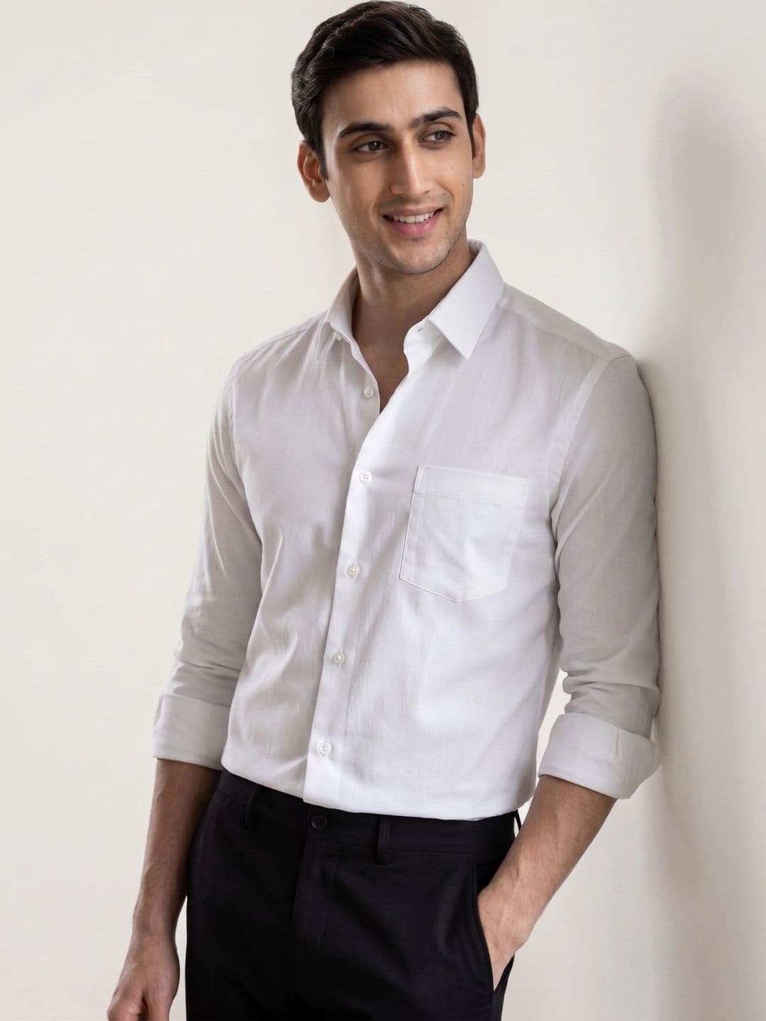 URBANICE Men Regular Fit Solid Button-Down Collar Cotton Casual Shirt thumbnail 2