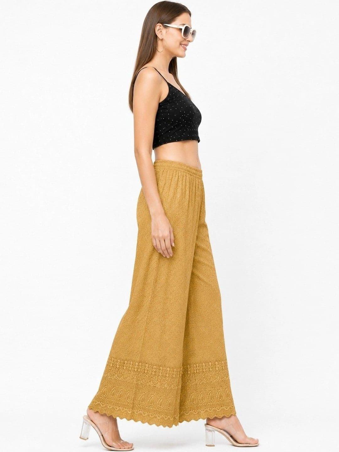 Threadbloom Women Embroidered Knitted Ethnic Palazzos thumbnail 4