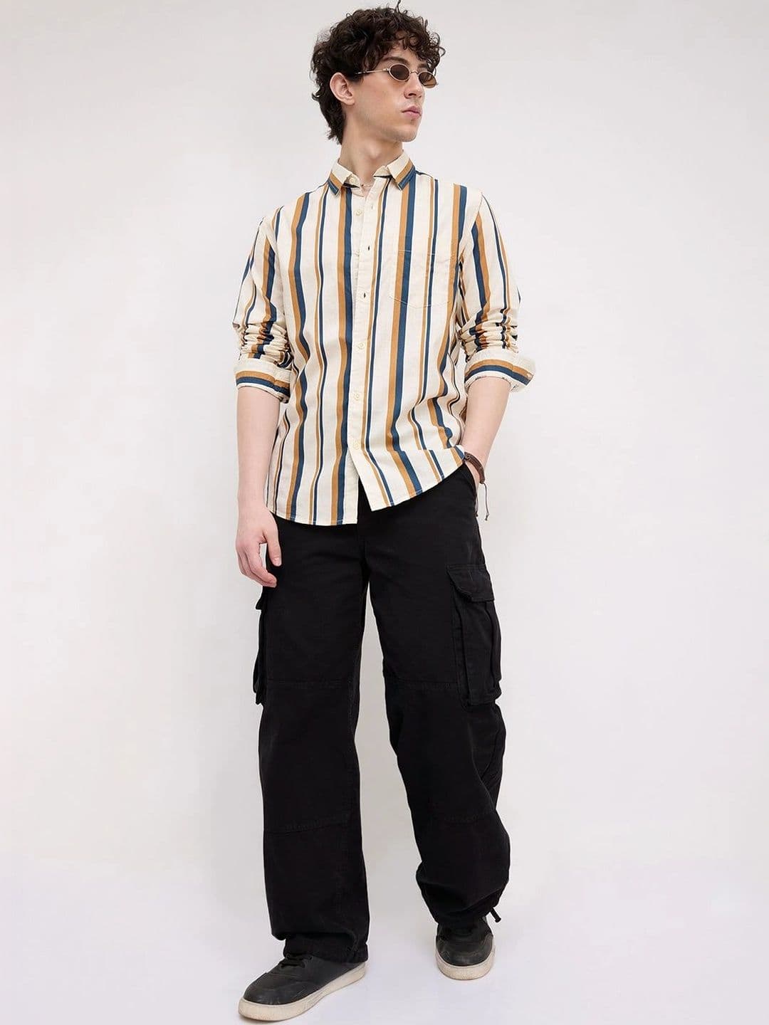 VASTRADO Men Classic Slim Fit Striped Casual Shirt thumbnail 5