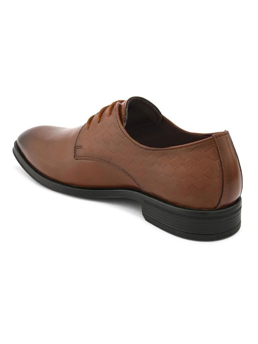 House of Pataudi Men Textured Synthetic Leather Pointed Toe Lace-Ups Derbys Formal Shoes thumbnail 2
